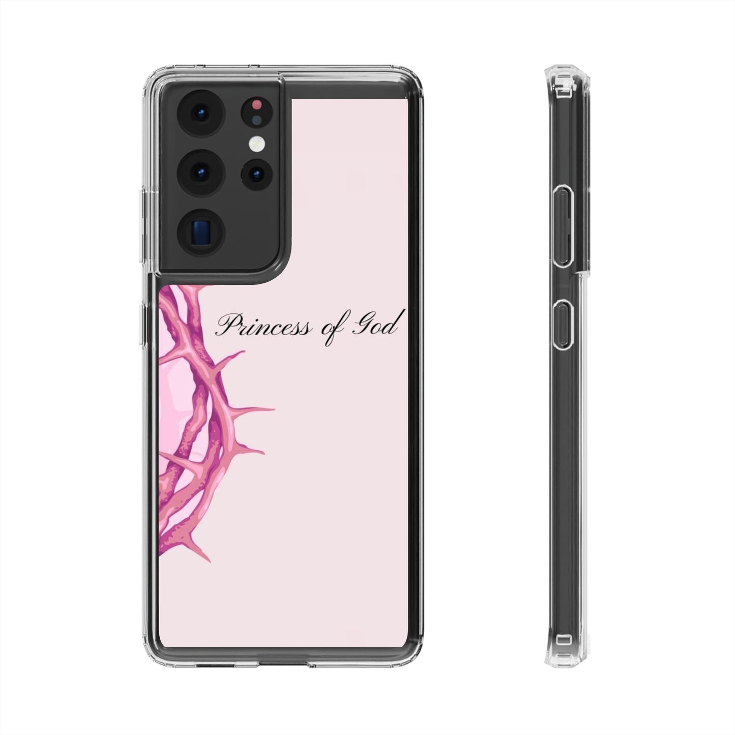Phone Case — "Princess of God" Pink Crown of Thorns Clear Impact-Resistant Case