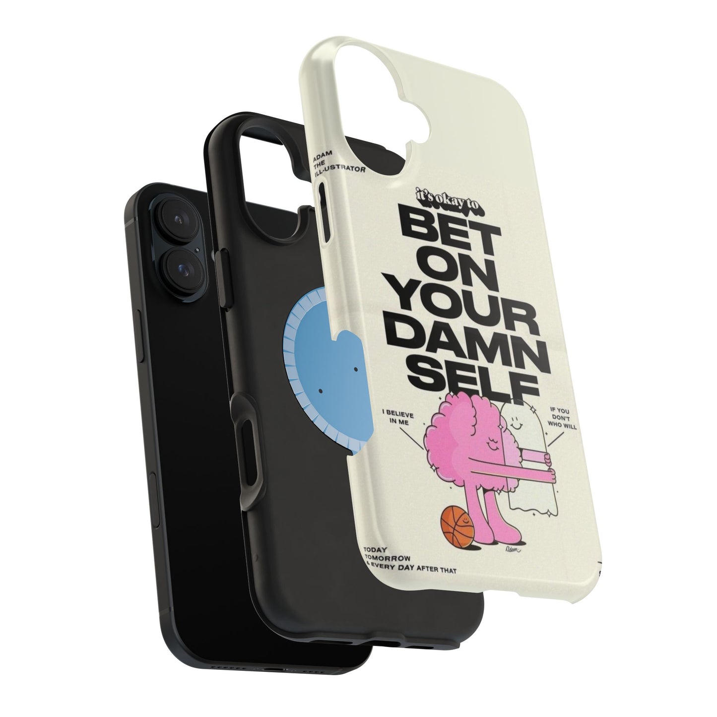 Magnetic Impact-Resistant Case — "Bet On Your Damn Self" Motivational Phone Cover