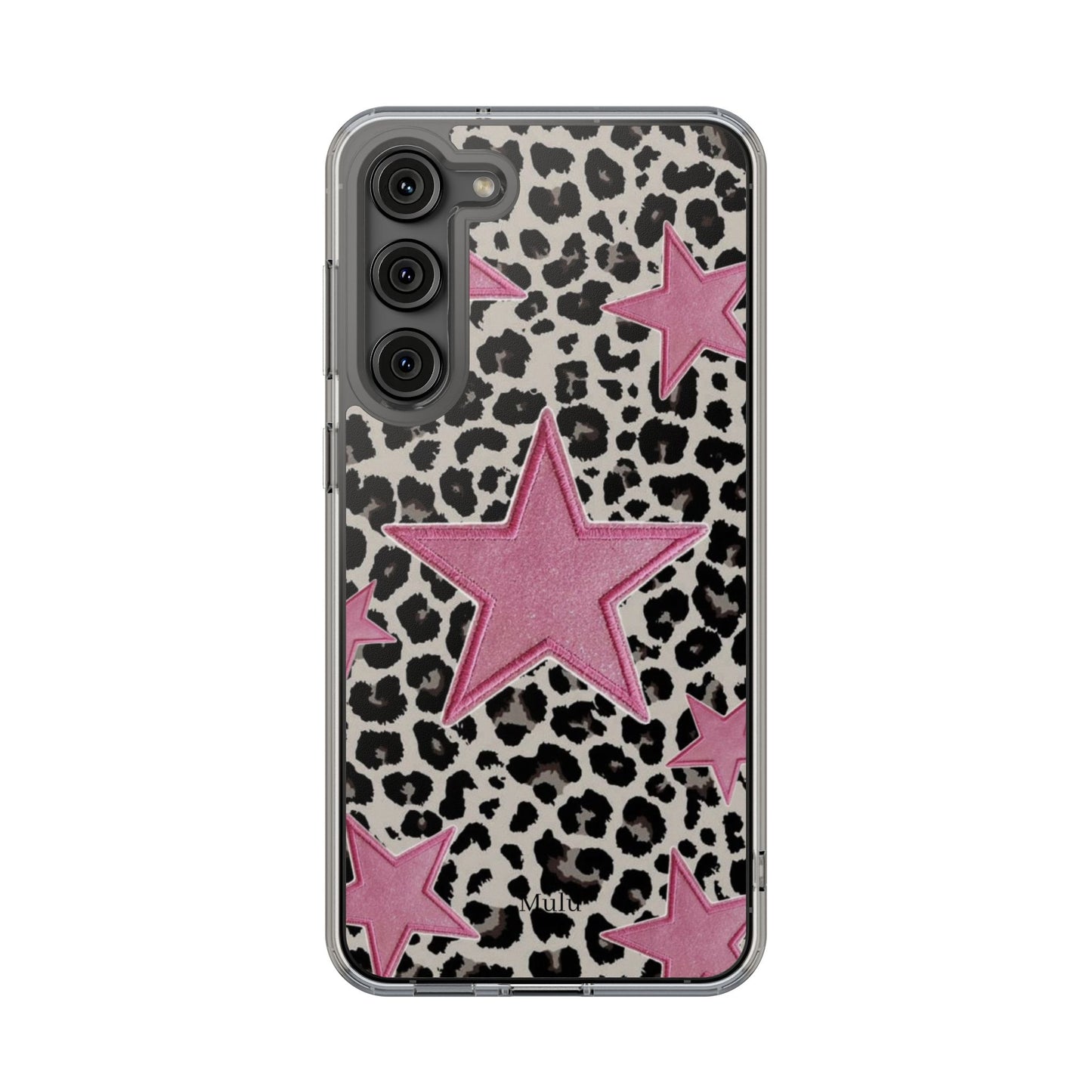 Pink Star Leopard Clear Impact Phone Case