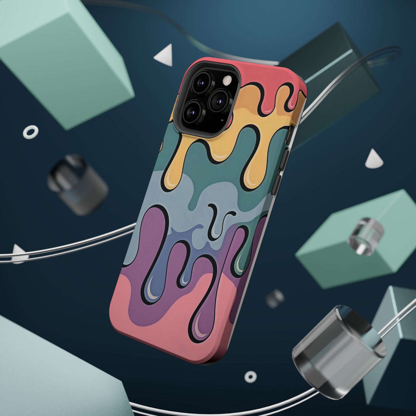 Colorful Drip Magnetic Phone Case — Impact-Resistant iPhone Cover