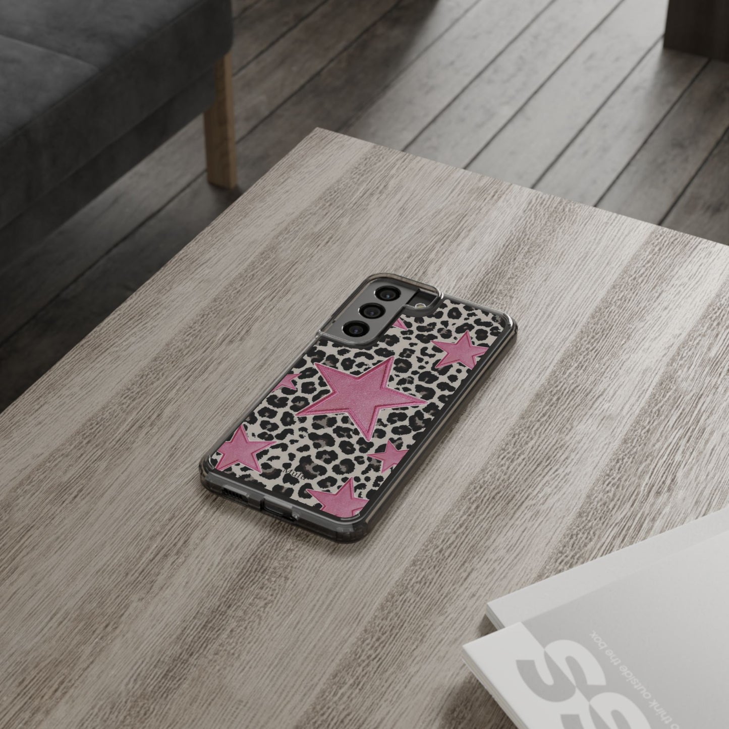 Pink Star Leopard Clear Impact Phone Case