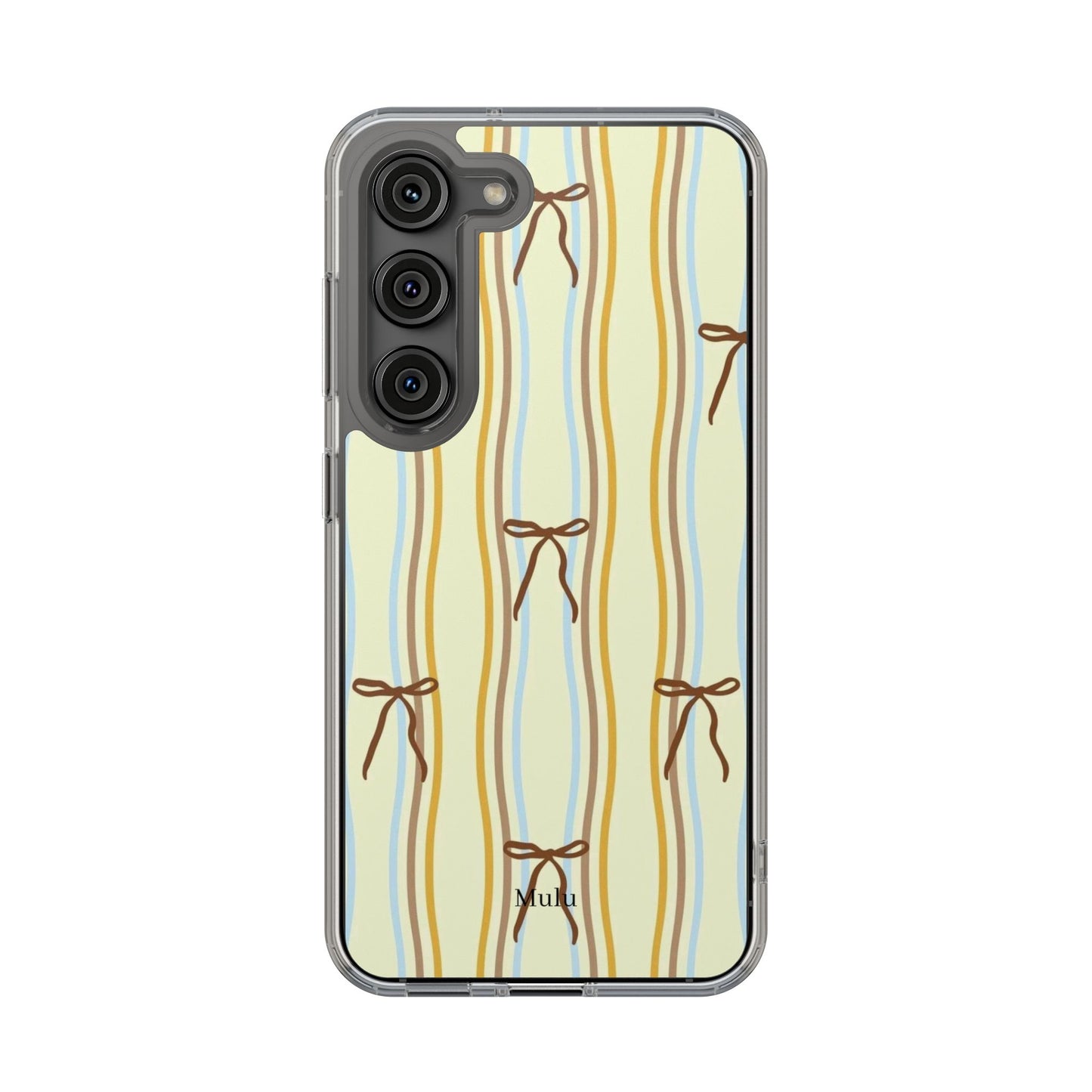 Ballet Ribbon Stripe Clear Impact Phone Case — Pastel Yellow Protective Cover