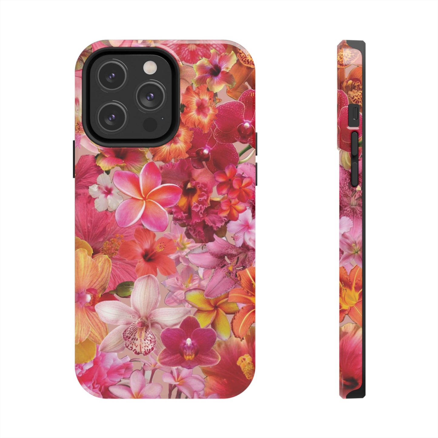 Tough Phone Case — Pink Tropical Floral Orchids Phone Cover