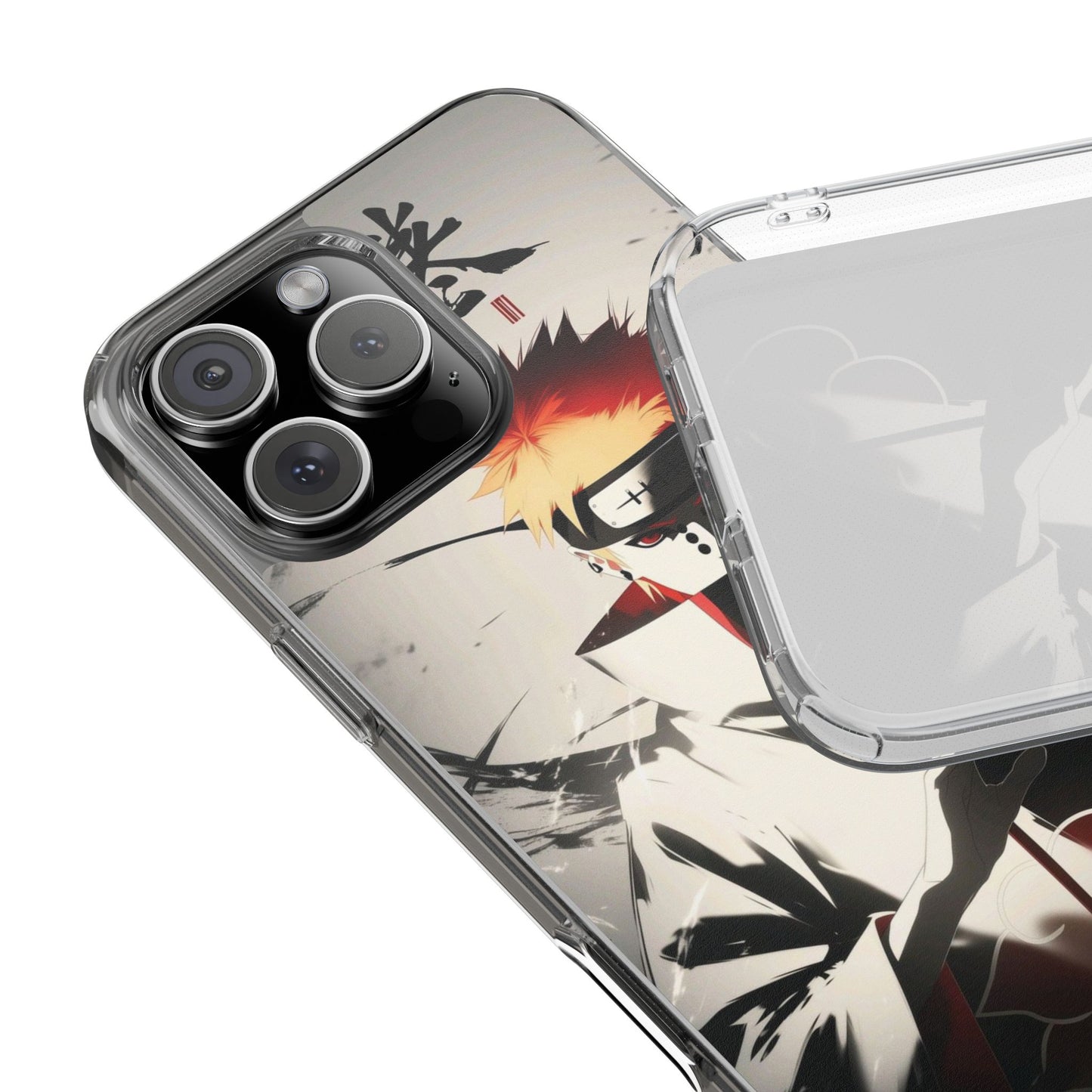 Clear Impact-Resistant Phone Case — Anime Akatsuki Shadow Design