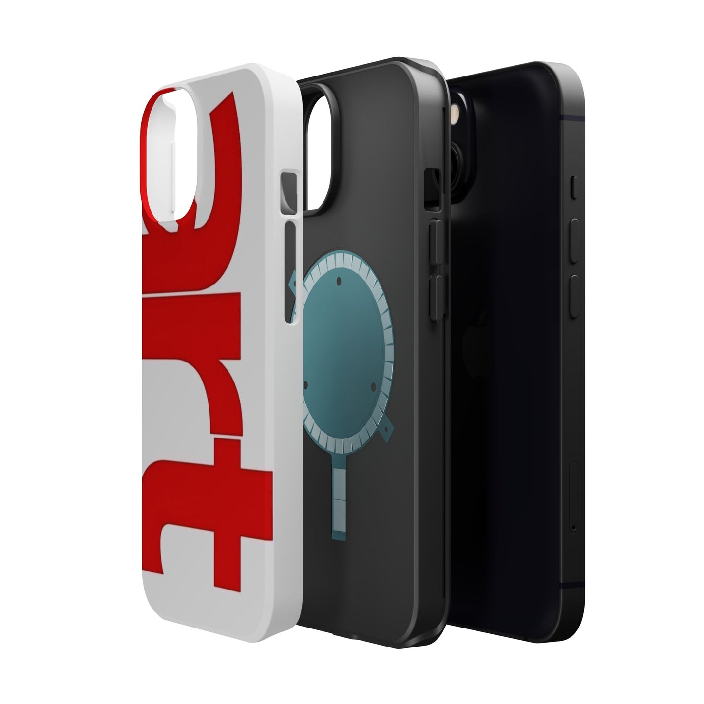 Magnetic Impact-Resistant Phone Case — Bold Red Typographic Design