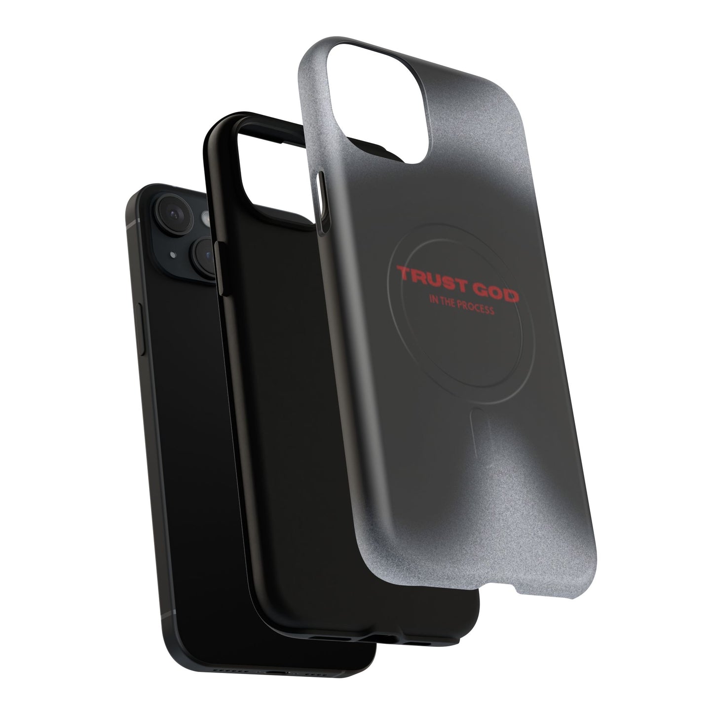 MagSafe Phone Case — "Trust God in the Process" Black Magnetic Tough Case