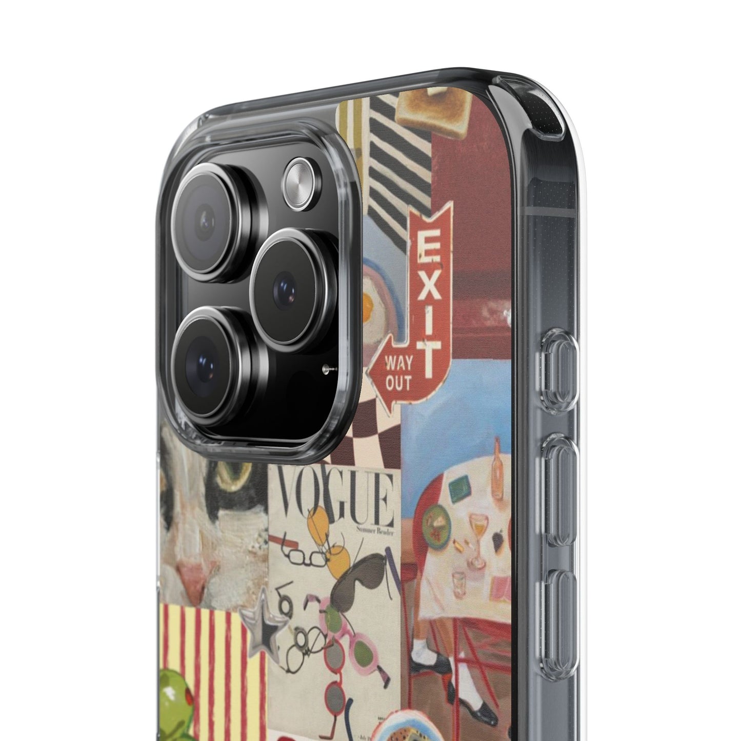 Collage Vintage Aesthetic Clear Impact-Resistant Phone Case
