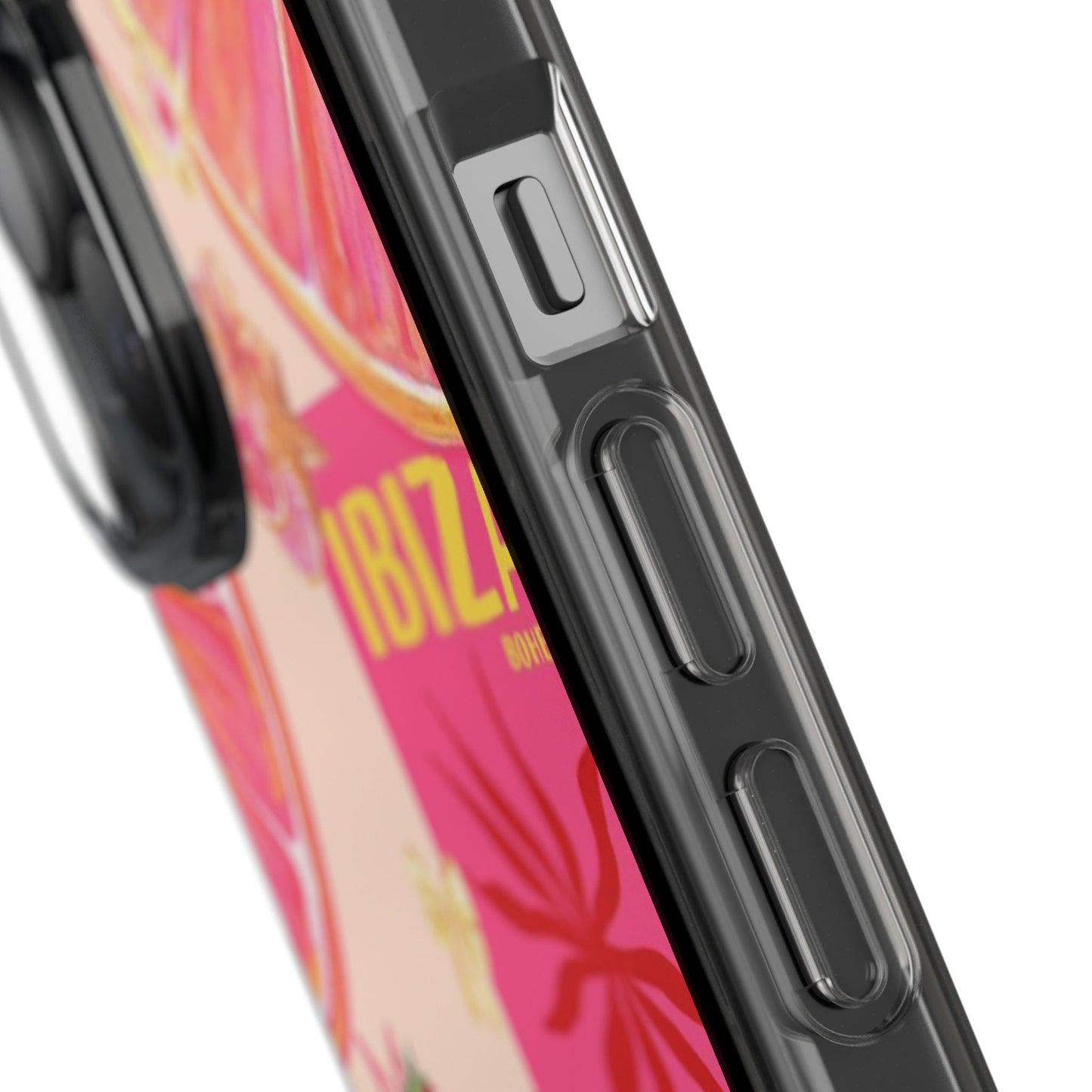 Clear Impact Phone Case — Pink Ibiza Citrus Floral Design