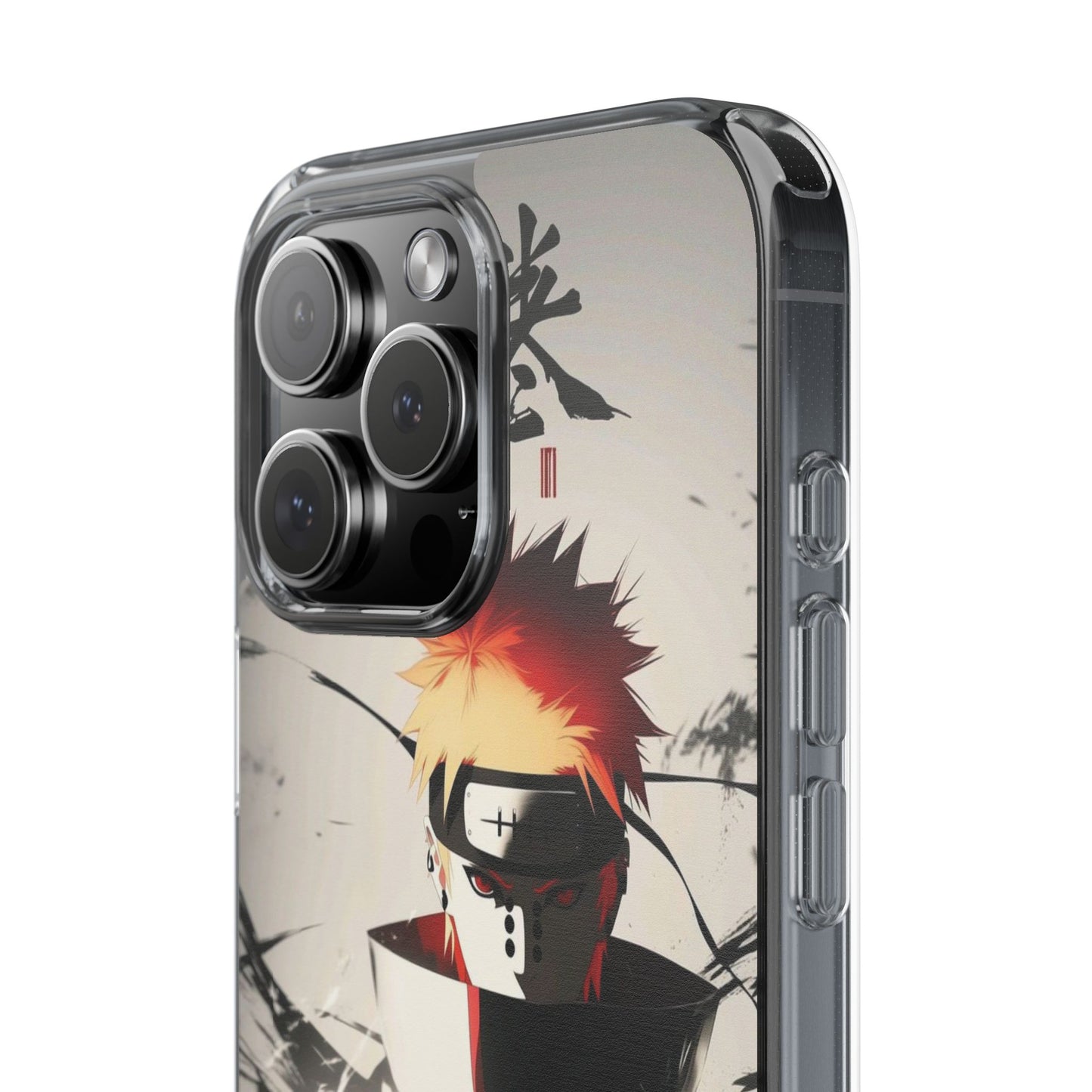 Clear Impact-Resistant Phone Case — Anime Akatsuki Shadow Design