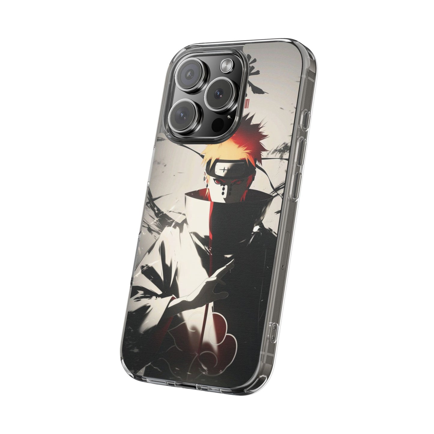 Clear Impact-Resistant Phone Case — Anime Akatsuki Shadow Design