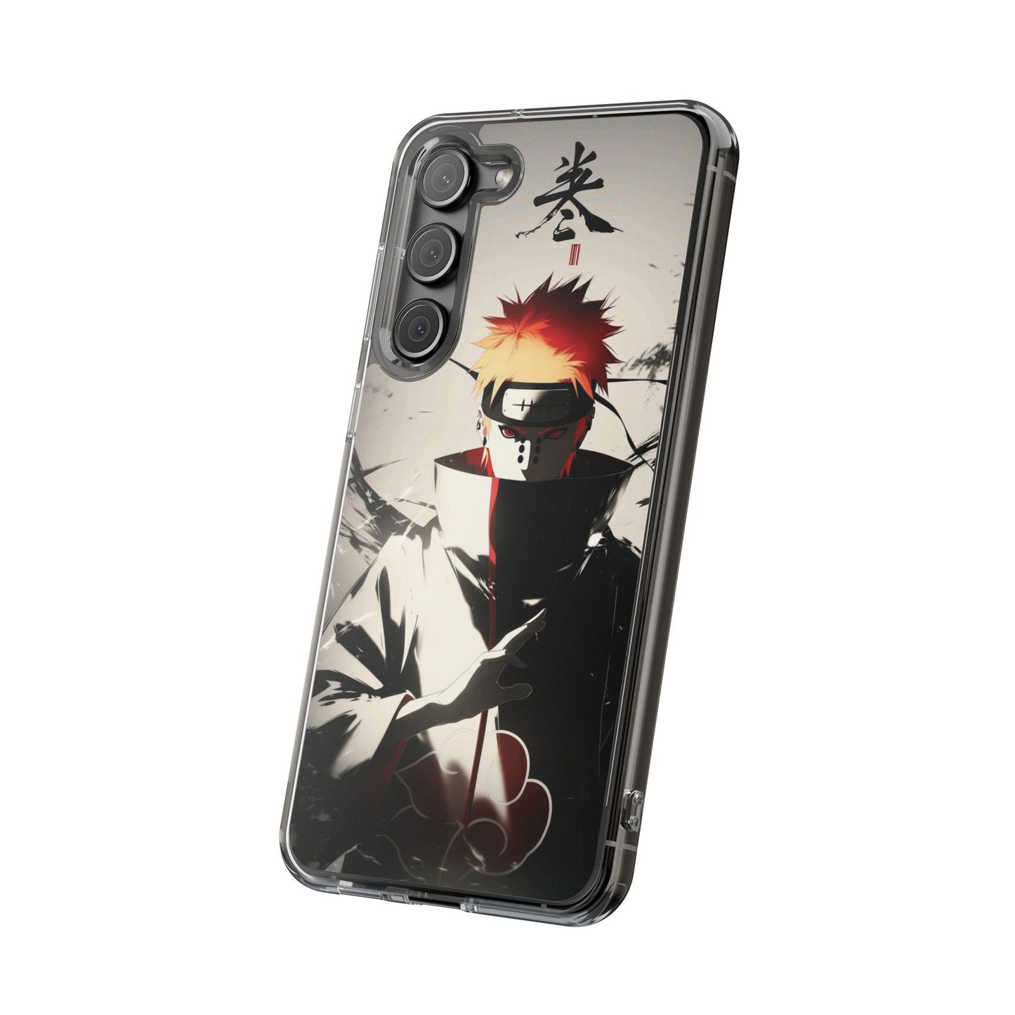 Clear Impact-Resistant Phone Case — Anime Akatsuki Shadow Design