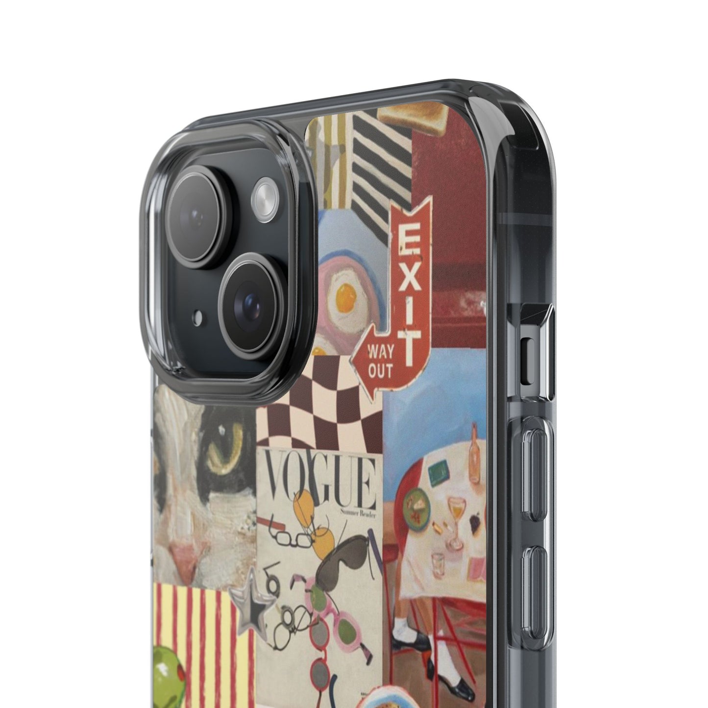 Collage Vintage Aesthetic Clear Impact-Resistant Phone Case