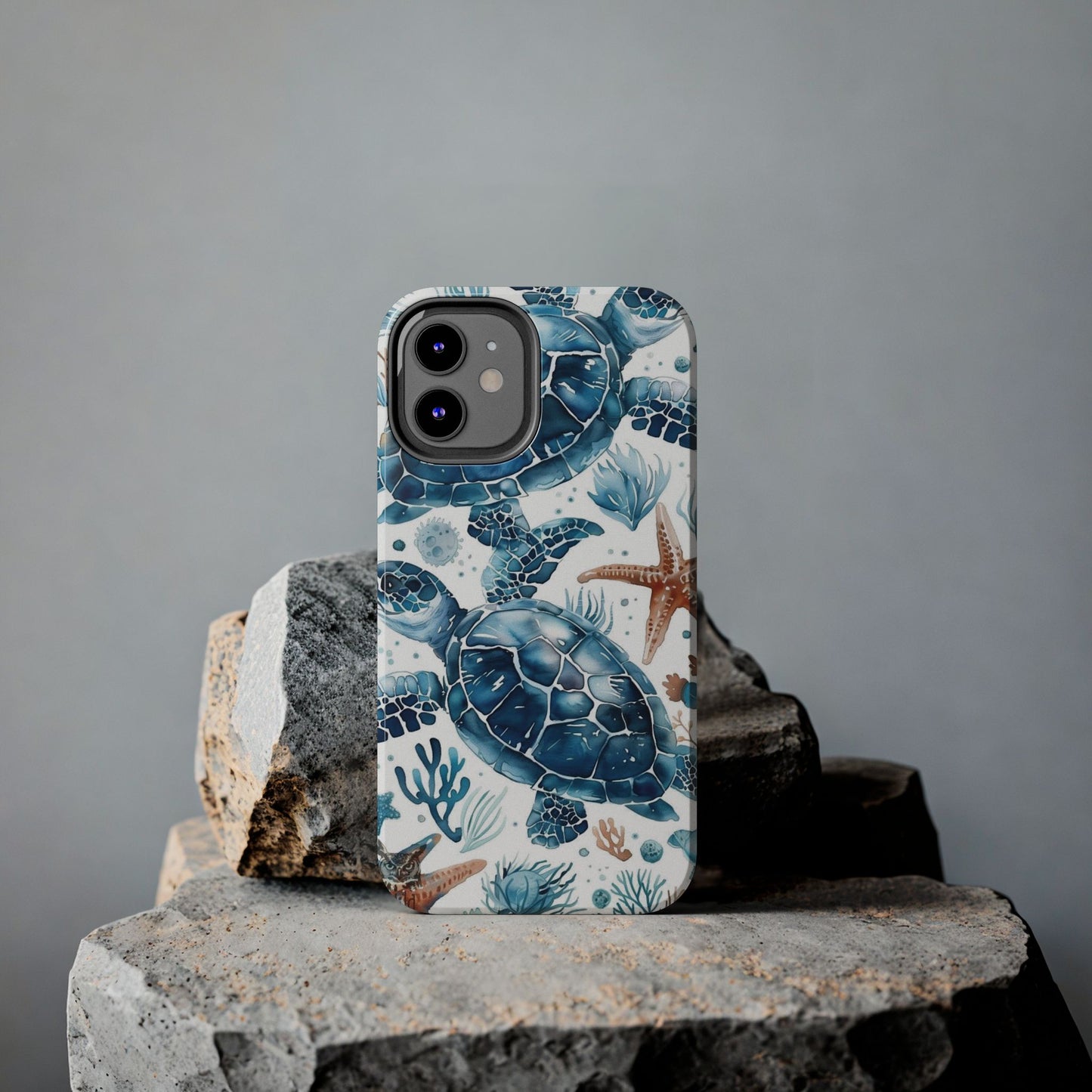 Sea Turtle Tough Phone Case — Blue Ocean Marine Life Protective Cover