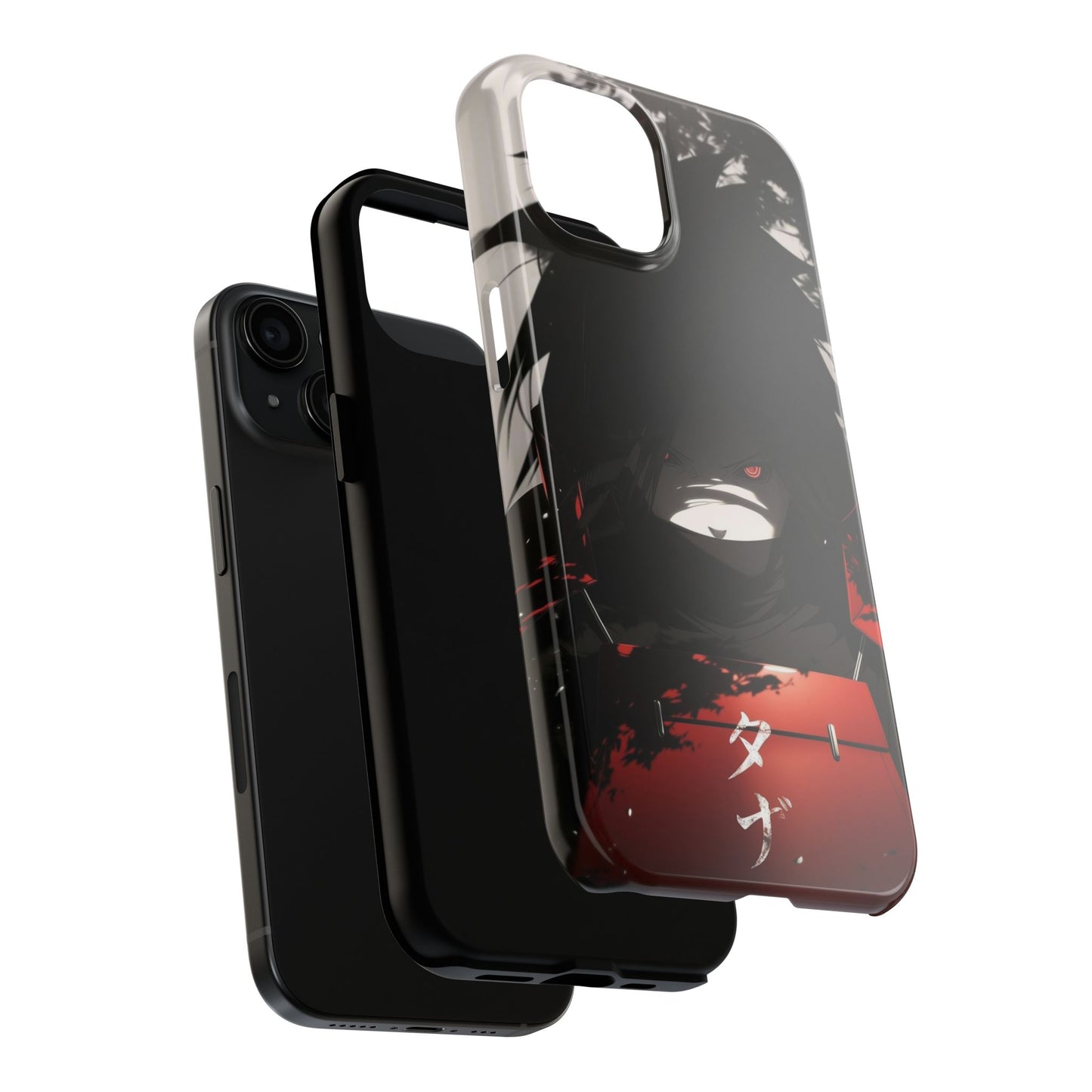 Anime Dark Ninja Phone Case — Red Eye Silhouette Tough Phone Case