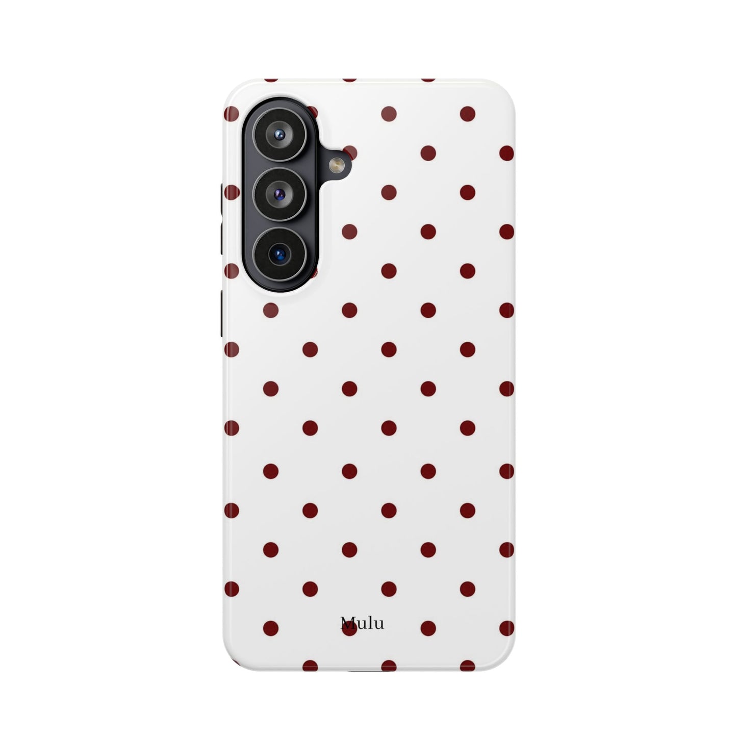 Polka Dot Magnetic Impact-Resistant Phone Case — Red Dots on White