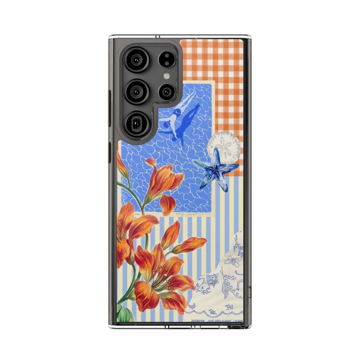 Floral Patchwork Clear Impact-Resistant Phone Case