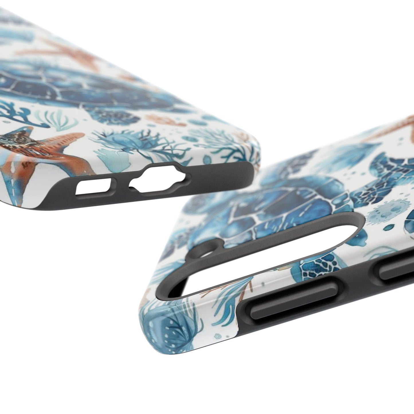 Sea Turtle Tough Phone Case — Blue Ocean Marine Life Protective Cover