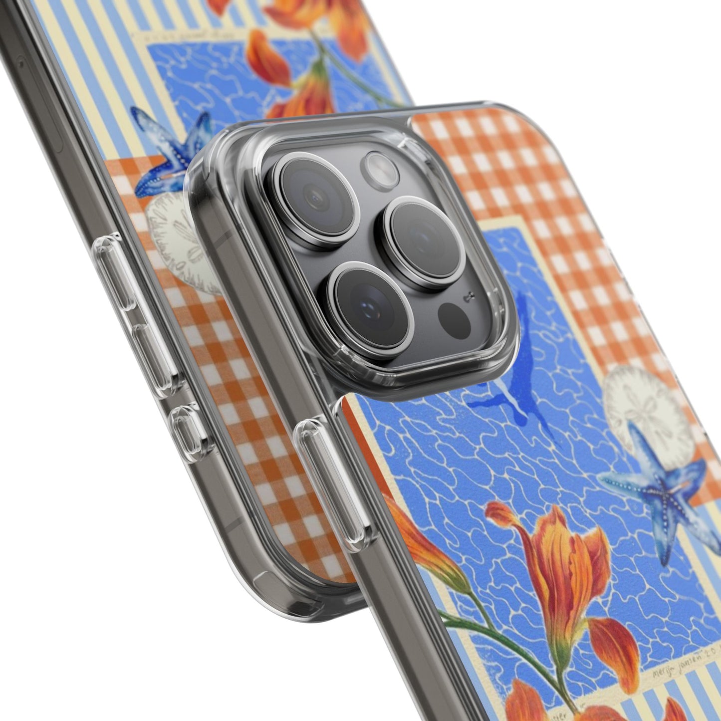 Floral Patchwork Clear Impact-Resistant Phone Case