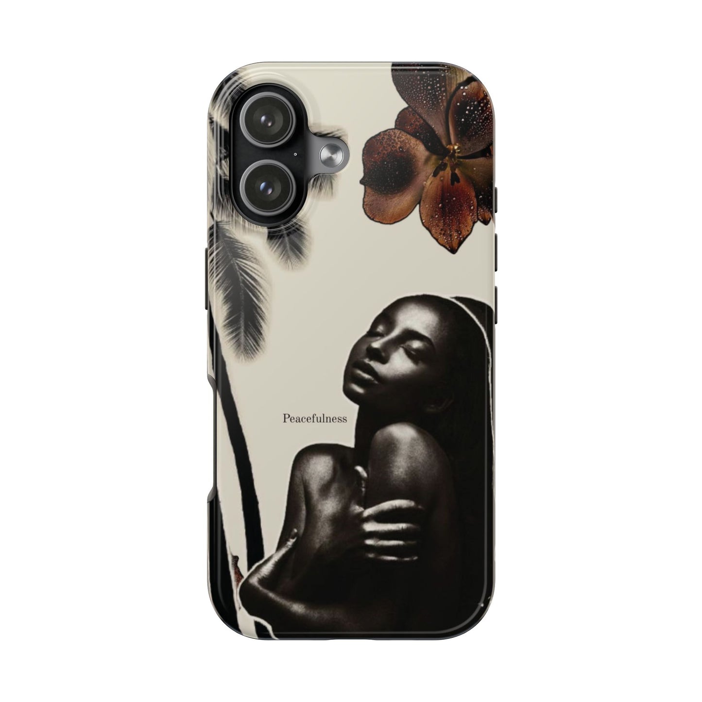 Tough Phone Case — "Peacefulness" Artistic Black Woman Floral Design