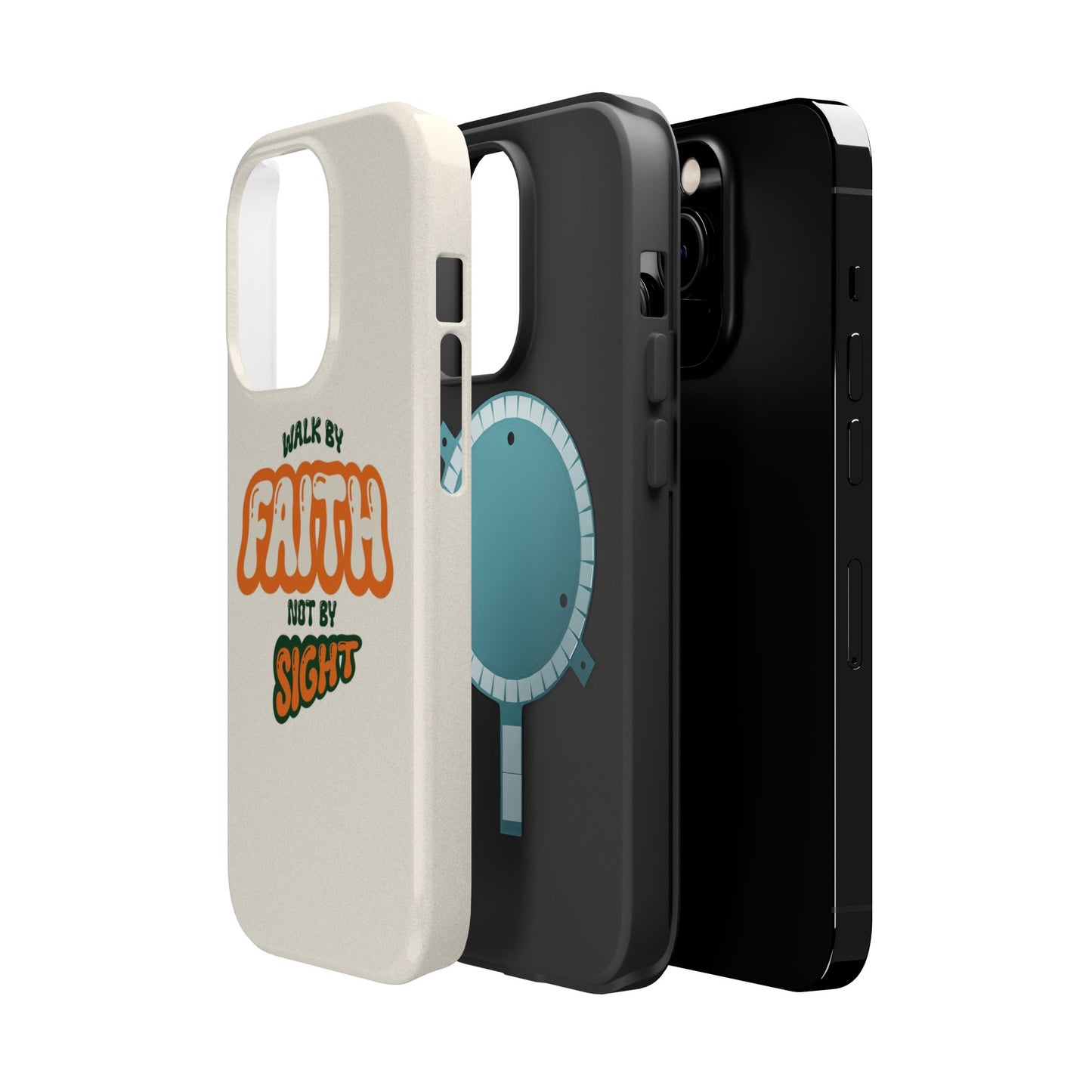 Magnetic Impact-Resistant Case — "Walk by Faith Not by Sight" Inspirational Phone Cover