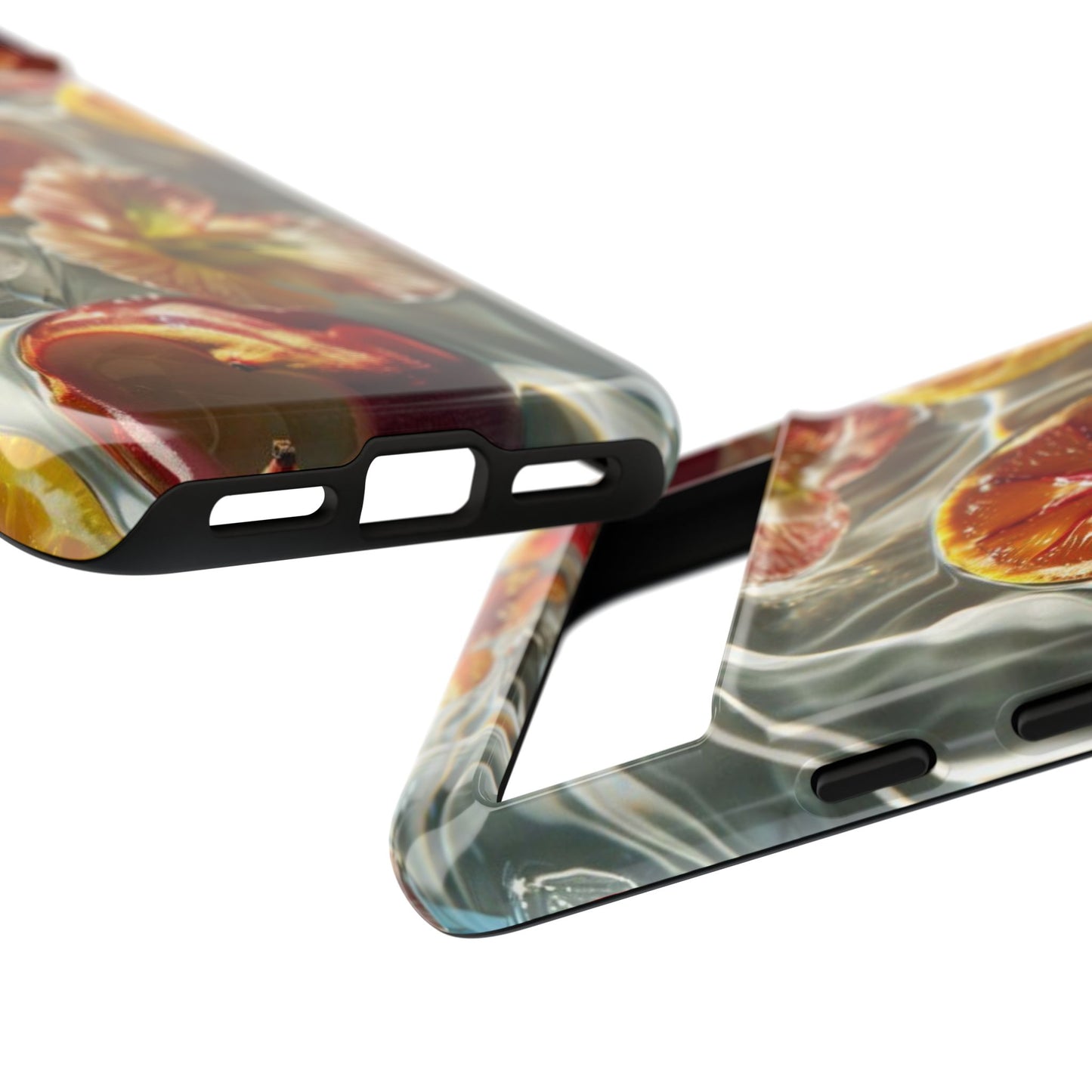 Citrus & Hibiscus Protective Phone Case – Summer Fruit Water Print Tough Case