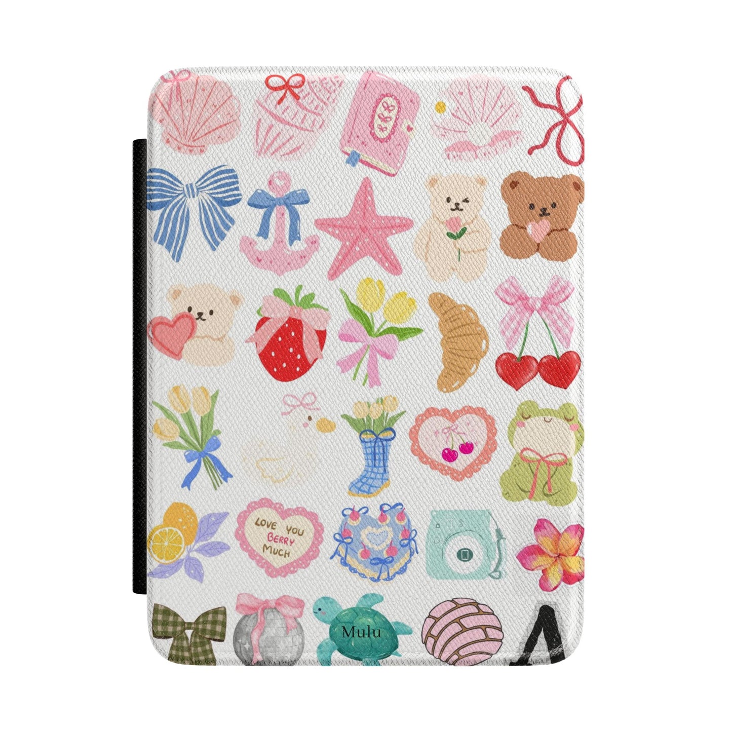 Cute Pastel Sticker Pattern Kindle Case — Kawaii Book Reader Cover