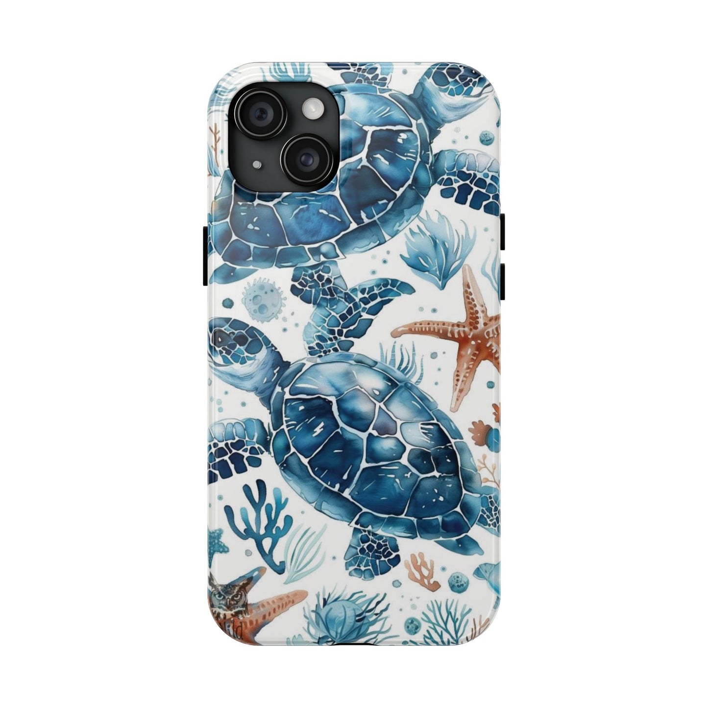 Sea Turtle Tough Phone Case — Blue Ocean Marine Life Protective Cover