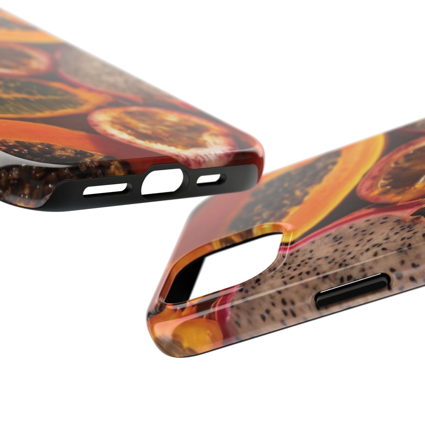 Tropical Fruit Tough Phone Case — Papaya & Dragon Fruit Design