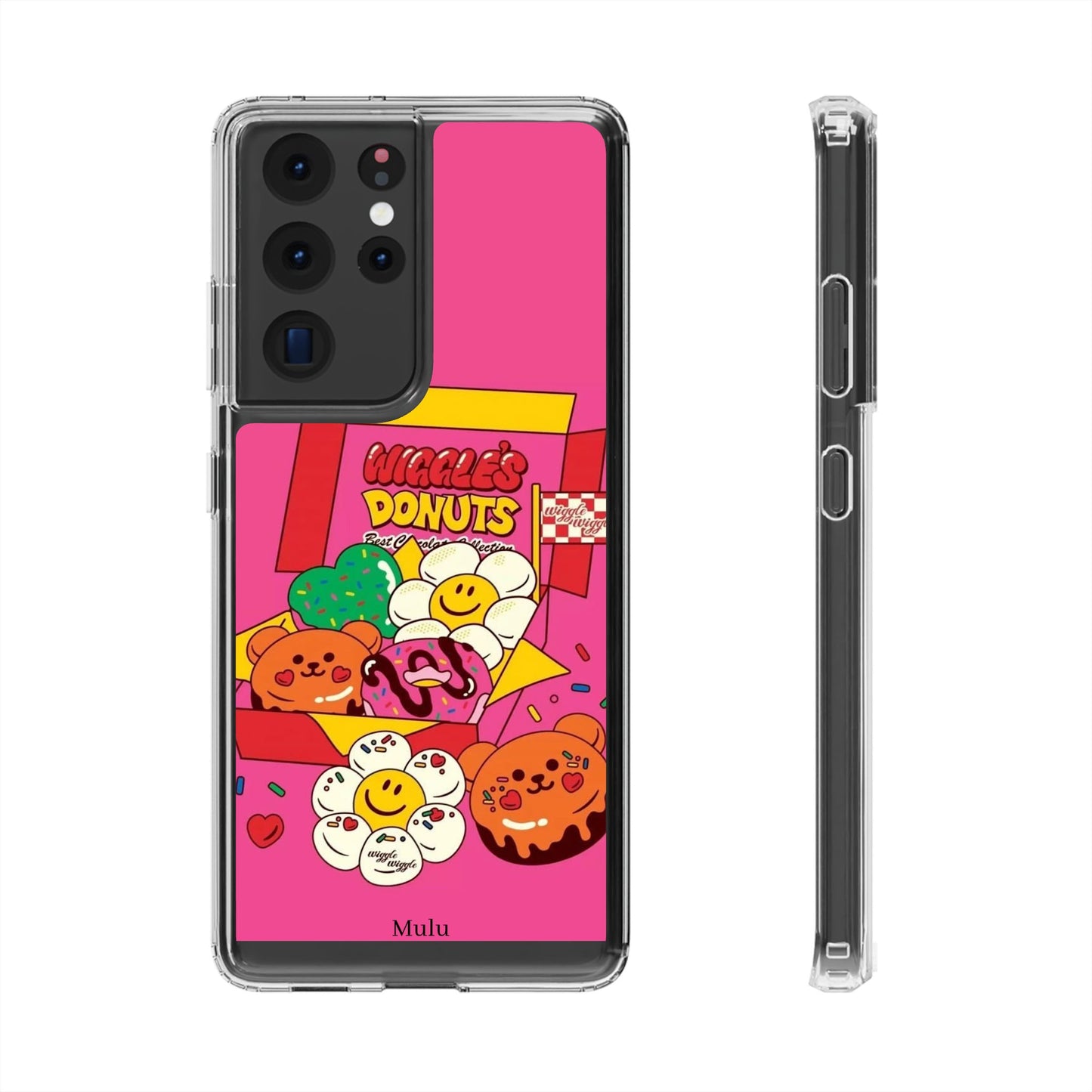 Donut Box Cute Phone Case — Clear Impact‑Resistant iPhone Cover with Smiling Donuts