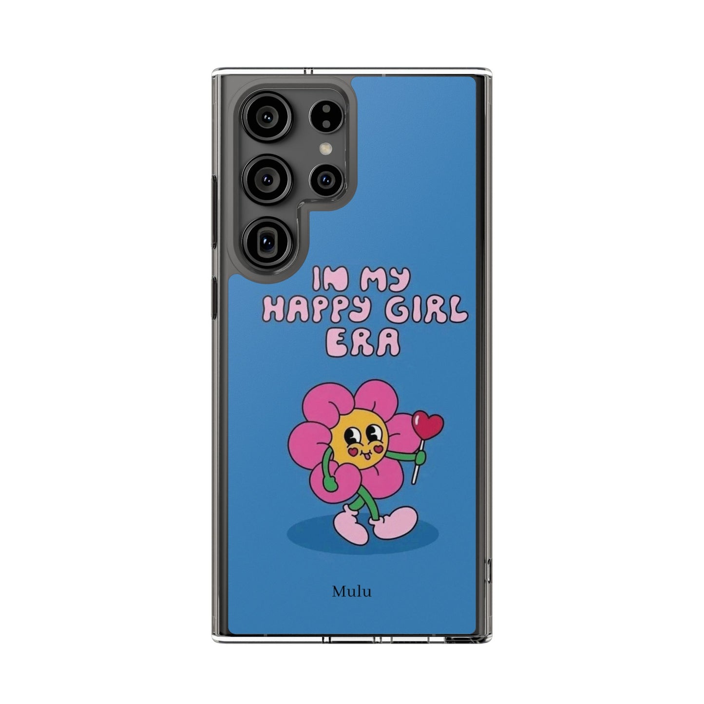 Clear Impact-Resistant Phone Case — “I’m My Happy Girl Era” Cute Flower Design