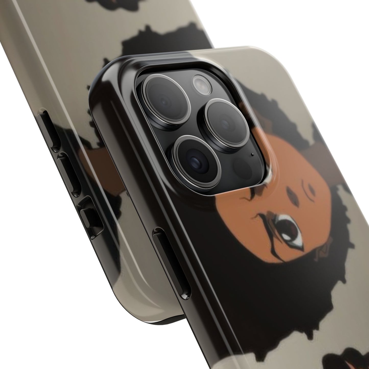 Tough Phone Case — Afro Anime Duo Face Design, Protective Shockproof Cover