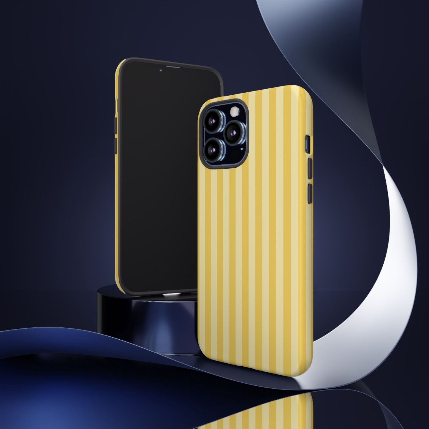 Yellow Stripe Tough Phone Case — Durable Protective iPhone Cover