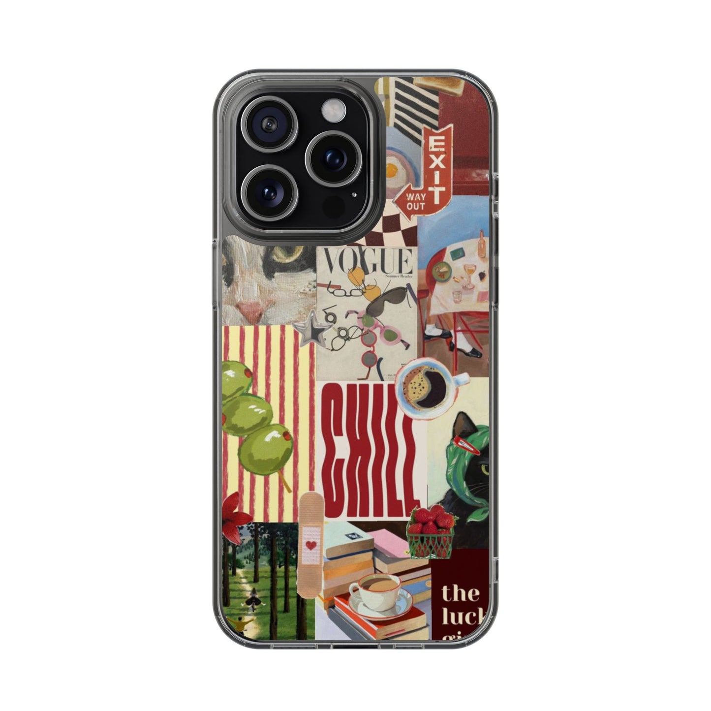 Collage Vintage Aesthetic Clear Impact-Resistant Phone Case