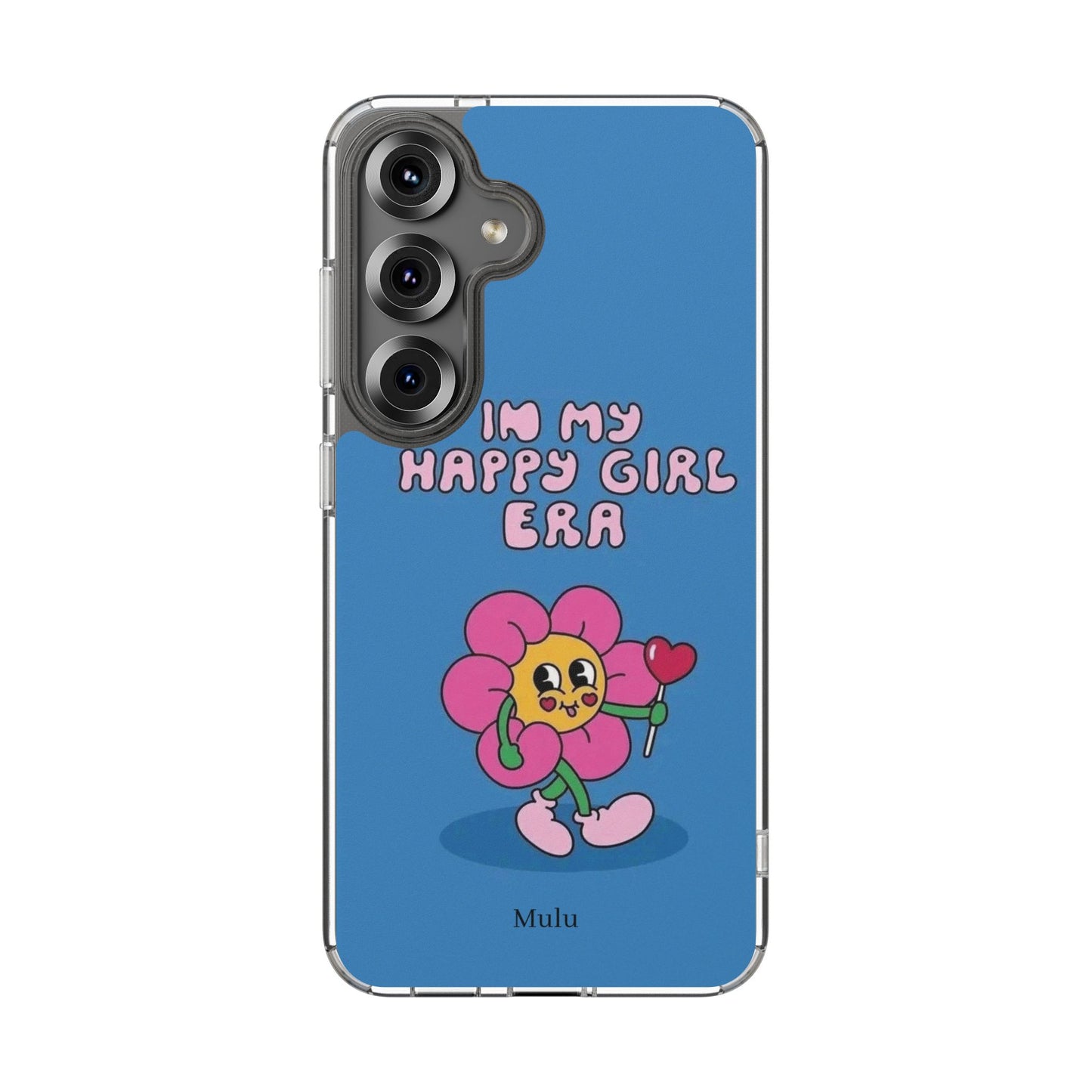 Clear Impact-Resistant Phone Case — “I’m My Happy Girl Era” Cute Flower Design