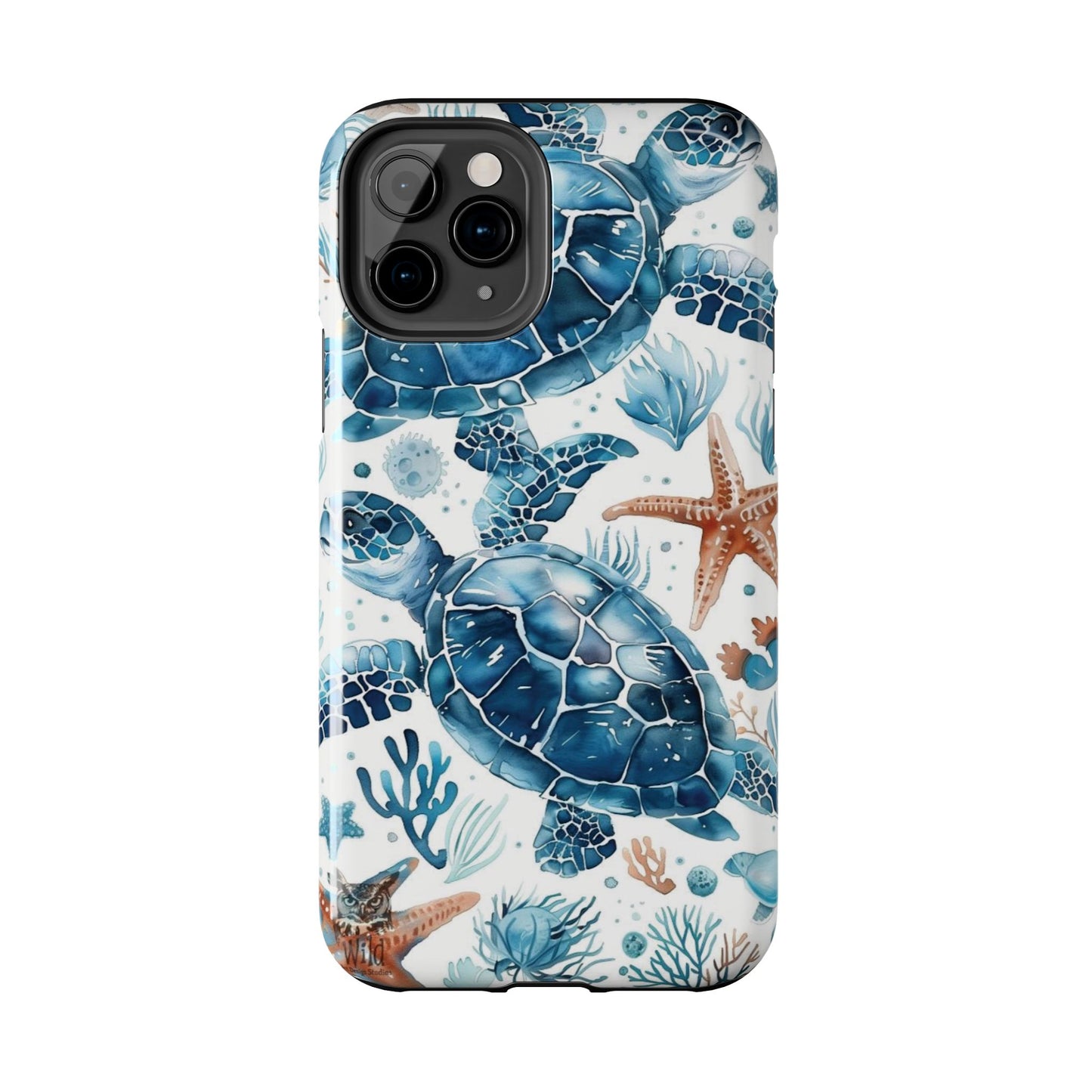 Sea Turtle Tough Phone Case — Blue Ocean Marine Life Protective Cover