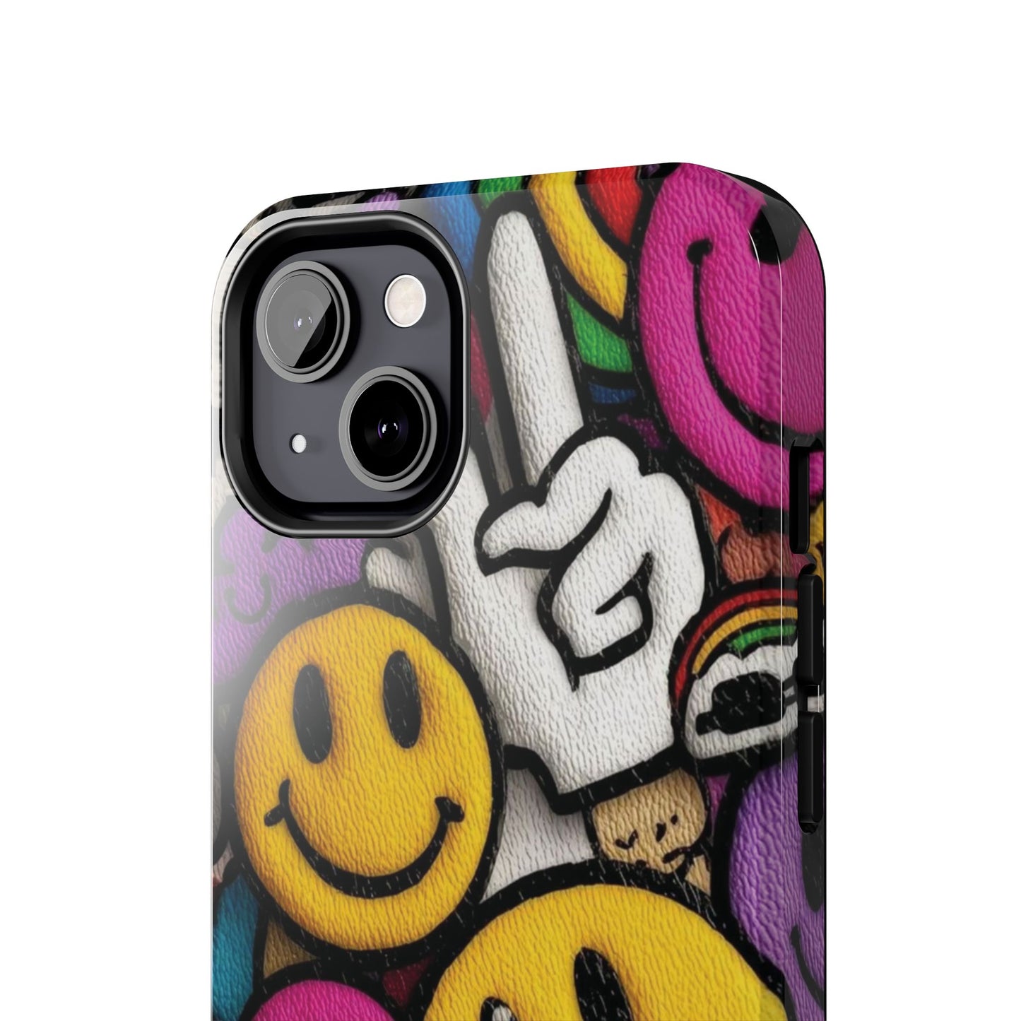Smiley Graffiti Tough Phone Case – Colorful Urban Art Protection
