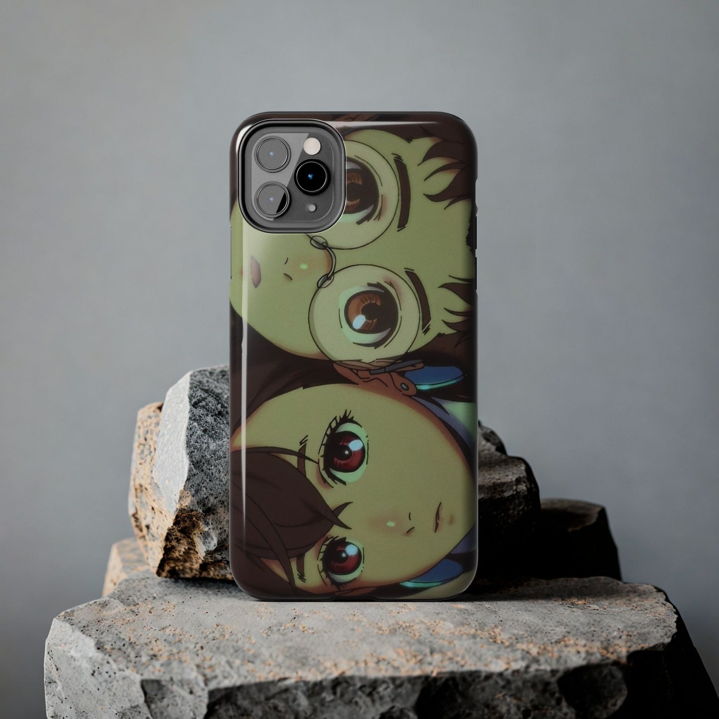 Anime Duo Tough Phone Case — Cute Chibi Sisters Protective Cover