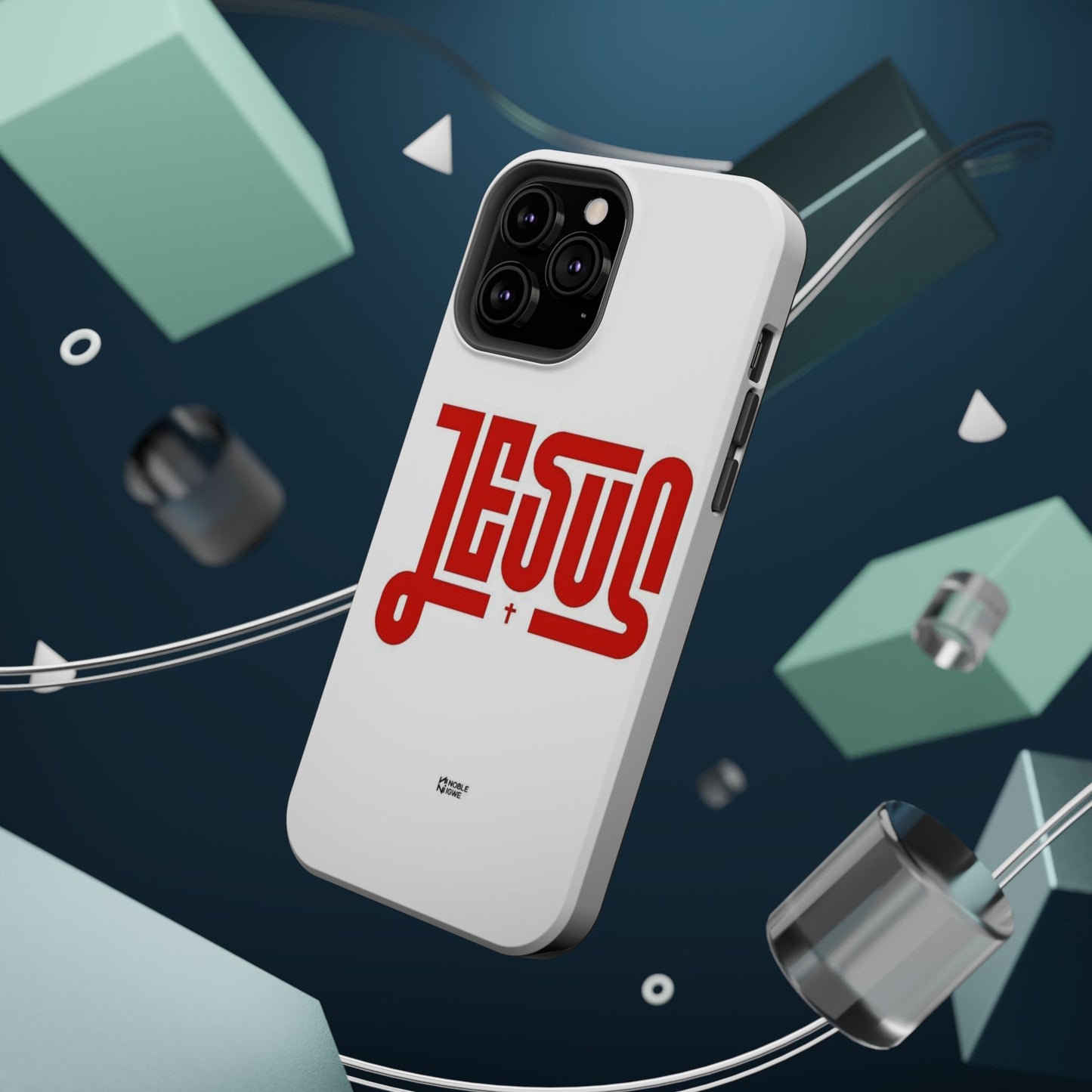 Jesus Magnetic Impact‑Resistant Phone Case — Bold Red Script Christian iPhone Cover