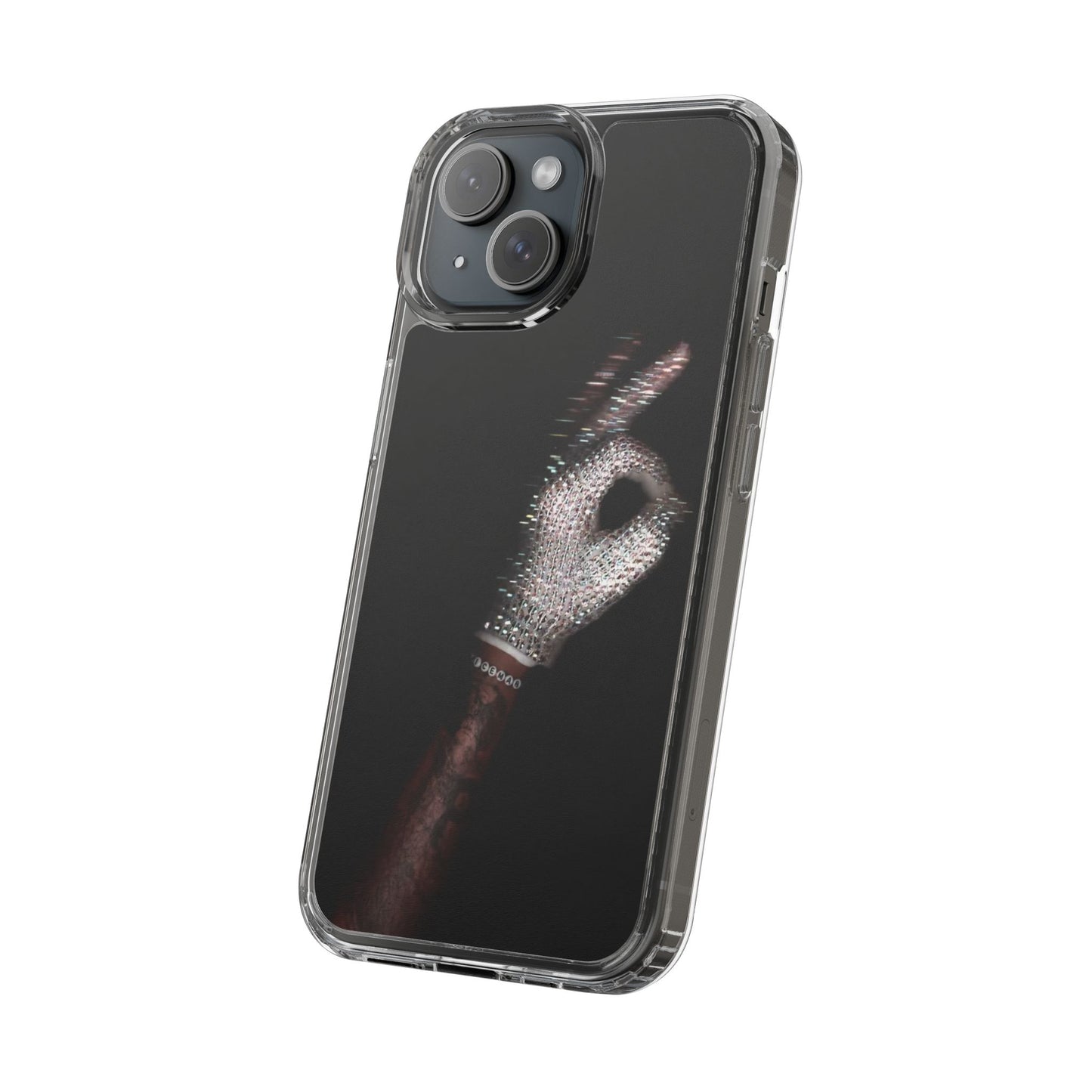 Diamond Glove OK Hand Clear Phone Case