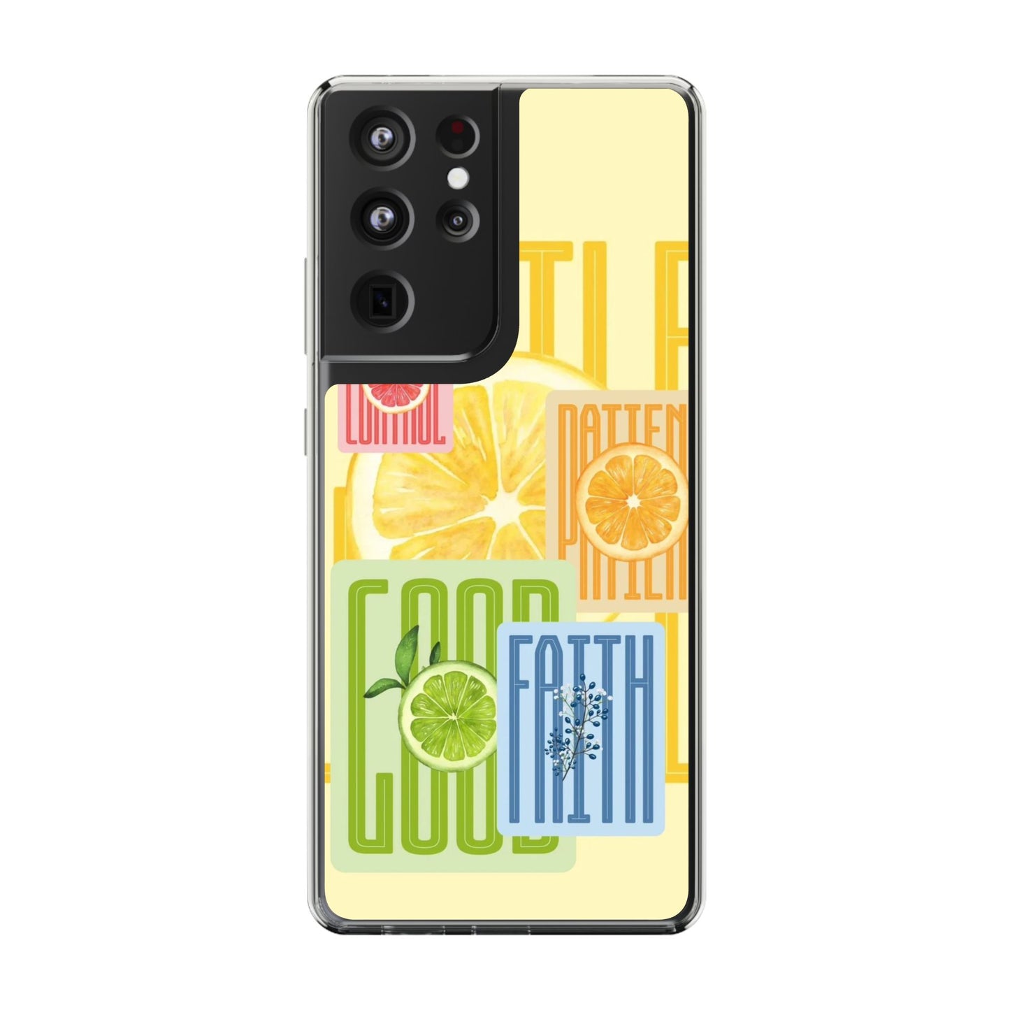 Clear Phone Case — Citrus Fruit Typography "Good Faith" Design