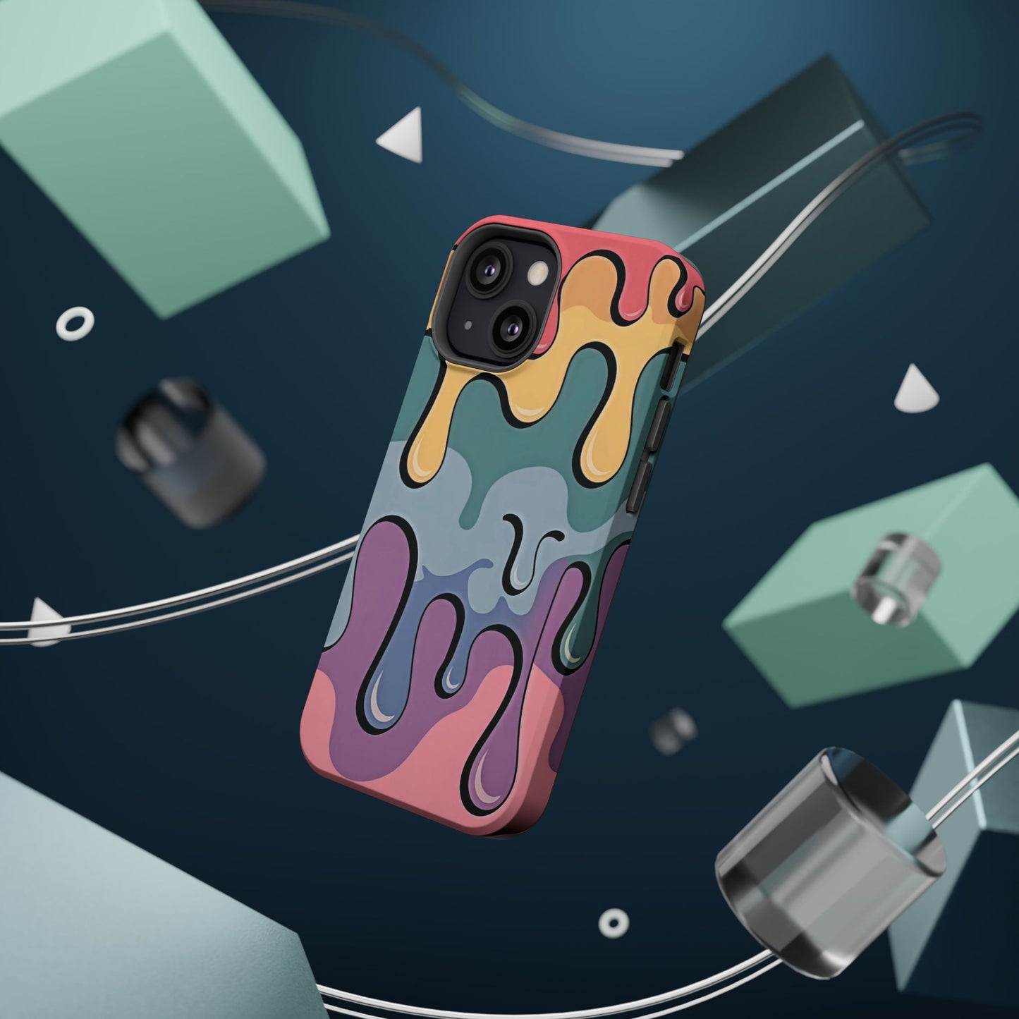 Colorful Drip Magnetic Phone Case — Impact-Resistant iPhone Cover