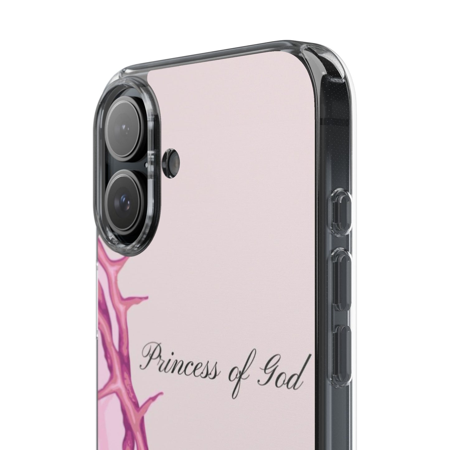 Phone Case — "Princess of God" Pink Crown of Thorns Clear Impact-Resistant Case