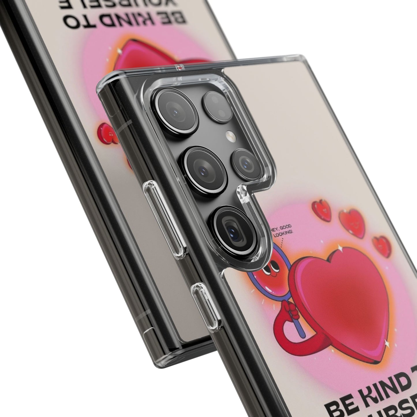 Clear Phone Case — "Be Kind to Yourself" Heart Design