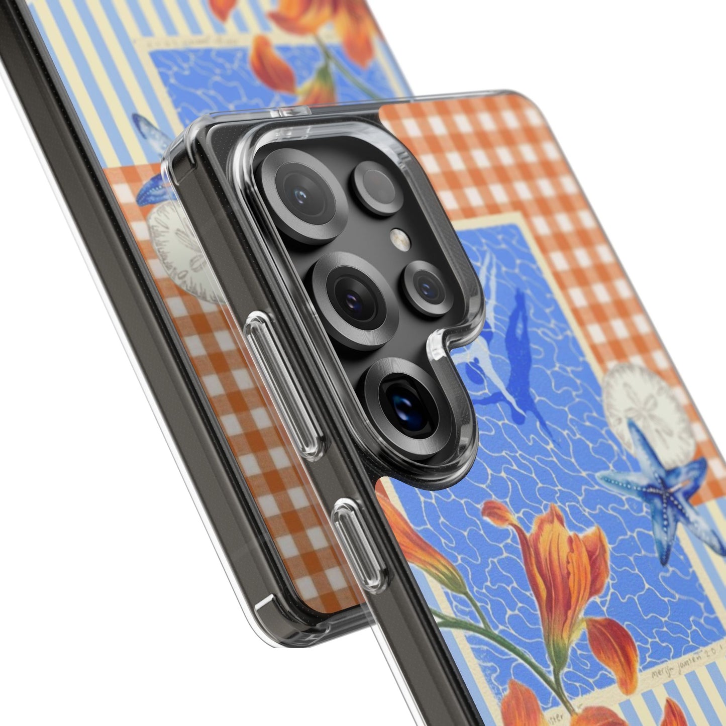 Floral Patchwork Clear Impact-Resistant Phone Case