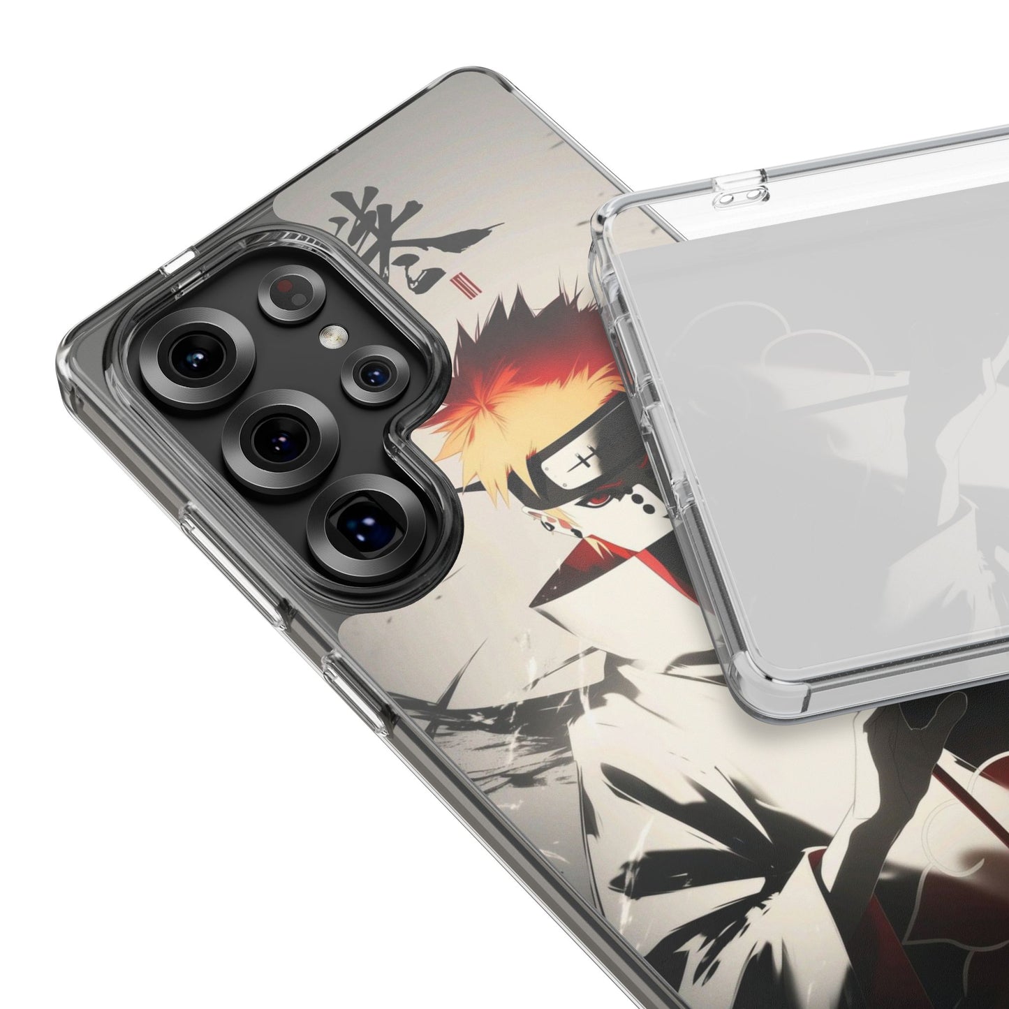 Clear Impact-Resistant Phone Case — Anime Akatsuki Shadow Design
