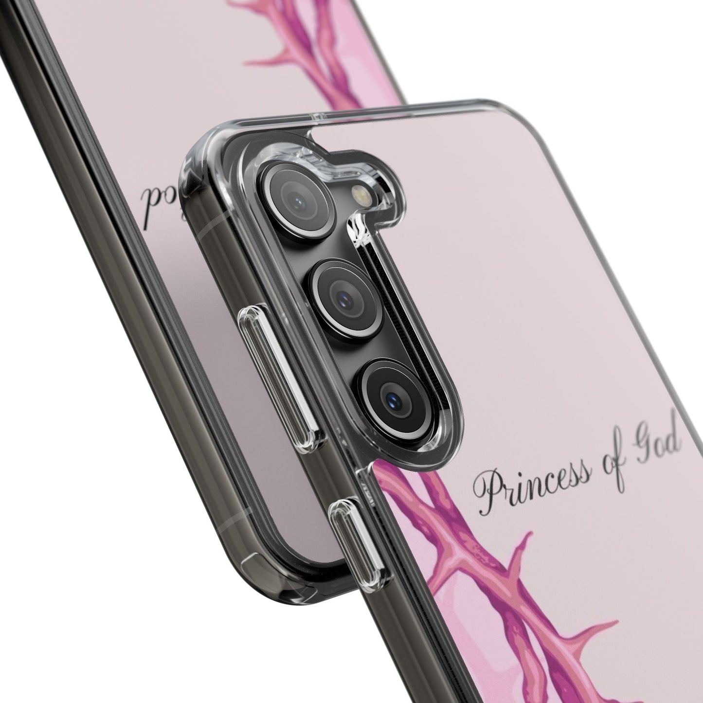 Phone Case — "Princess of God" Pink Crown of Thorns Clear Impact-Resistant Case