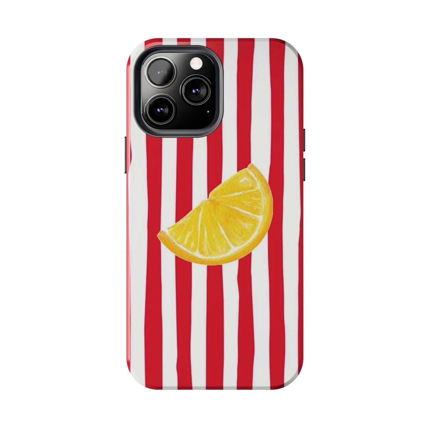 Lemon Slice Red & White Stripe Tough Phone Case