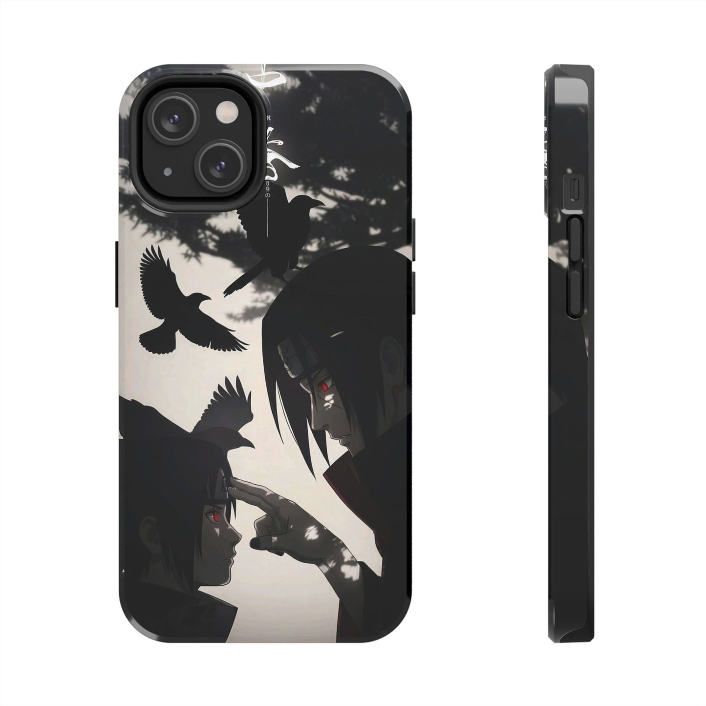 Anime Raven Silhouette Phone Case — Dark Red Eye Tough Protective Case