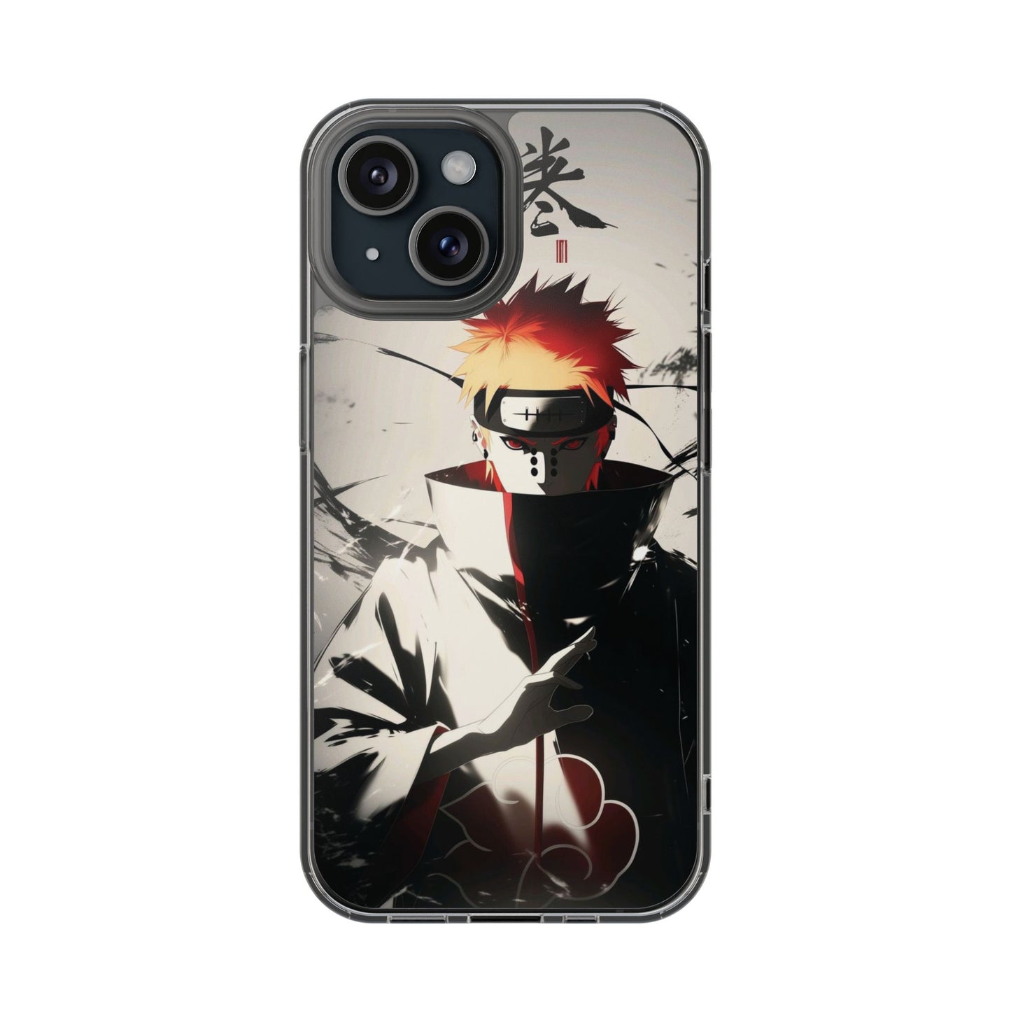 Clear Impact-Resistant Phone Case — Anime Akatsuki Shadow Design