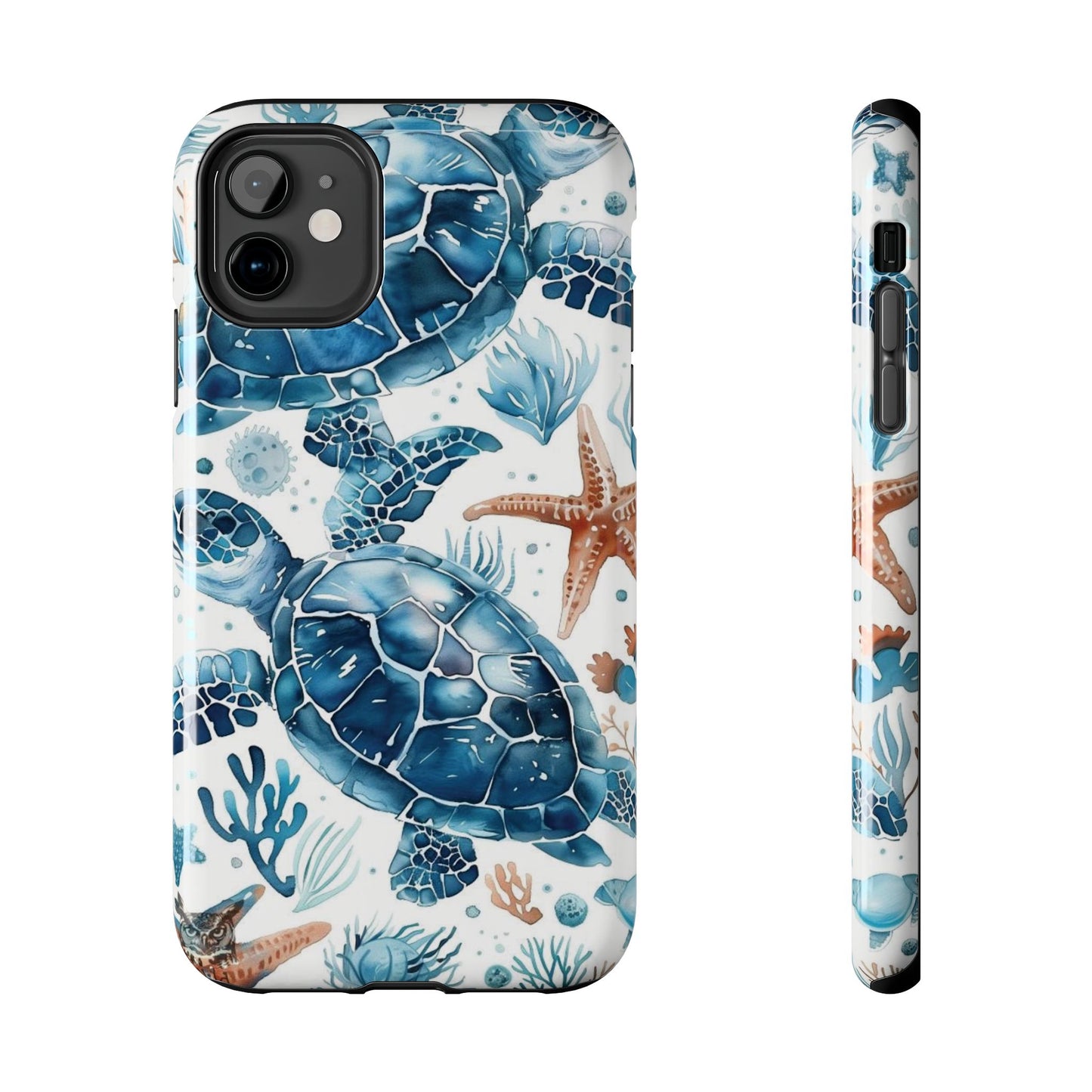 Sea Turtle Tough Phone Case — Blue Ocean Marine Life Protective Cover